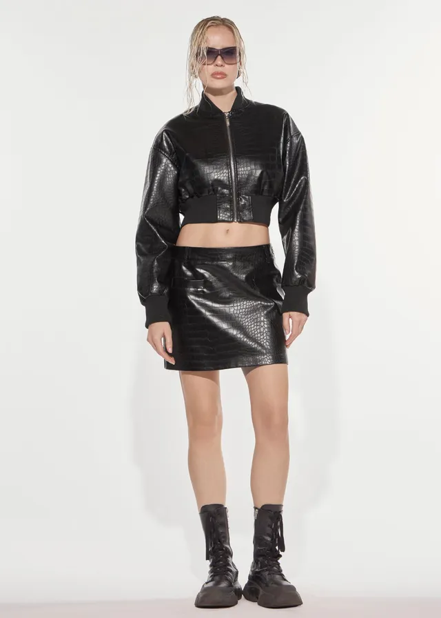 Denny Rose Minirock Koko-Textur Schwarz