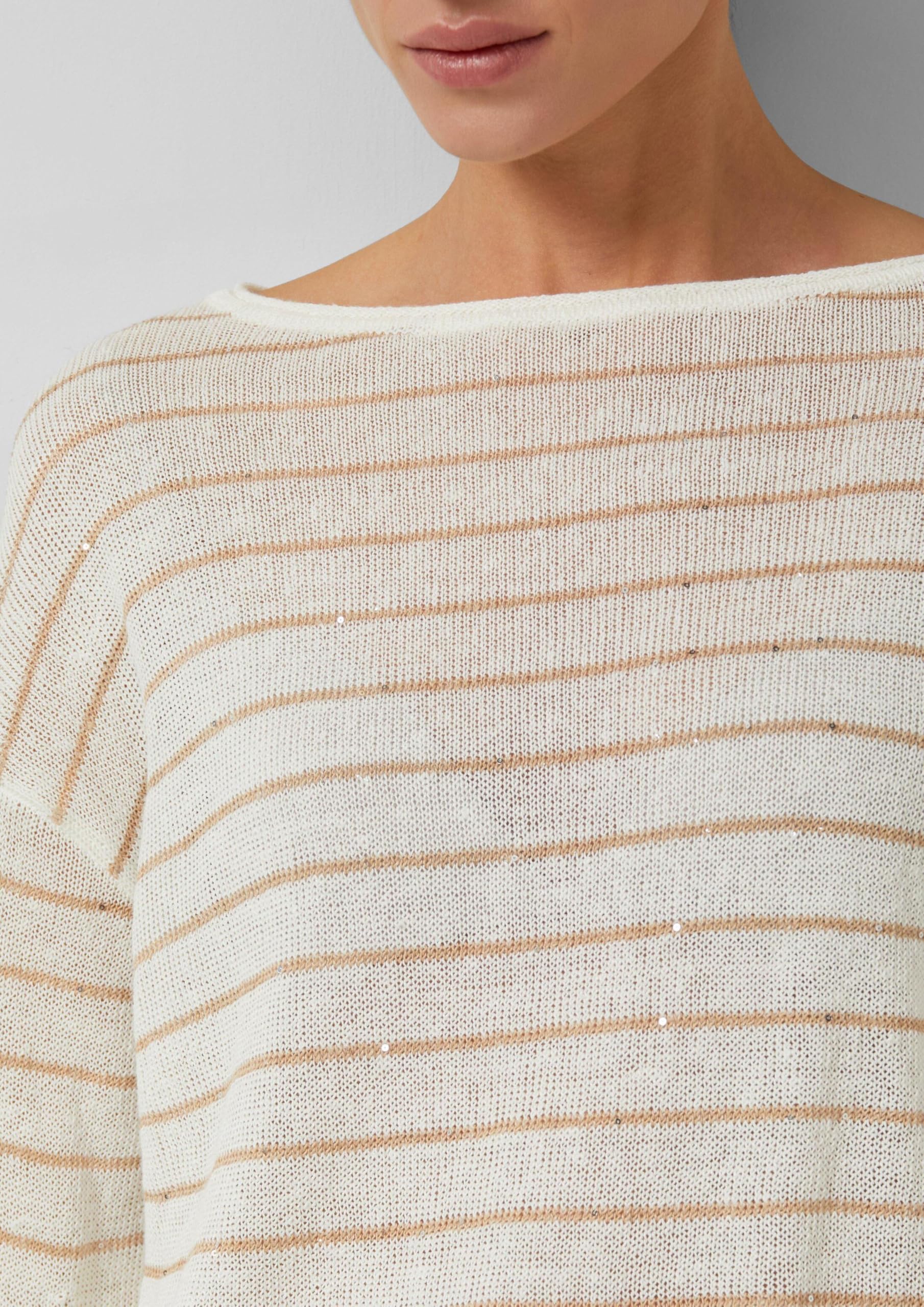 s.Oliver Red Label Strickpullover Leinenmix Pailletten Gr.L