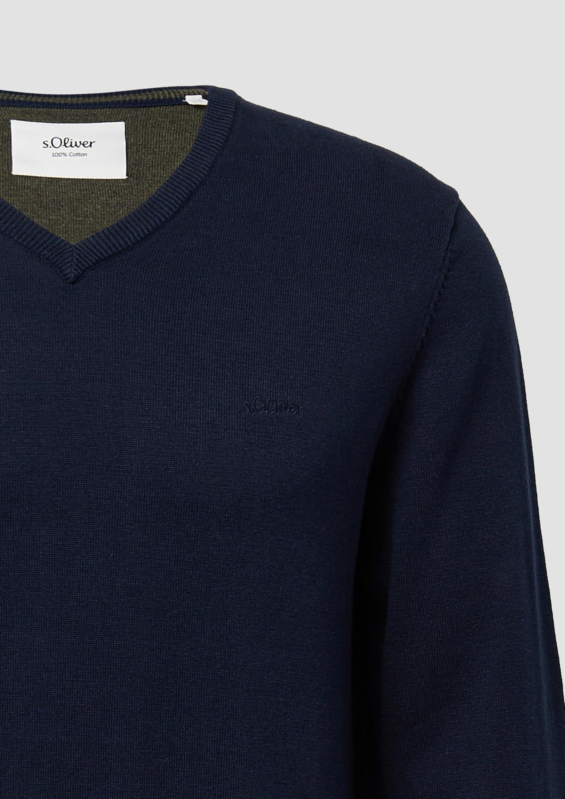 s.Oliver RED LABEL Herren Pullover V-Ausschnitt Regular Langarm