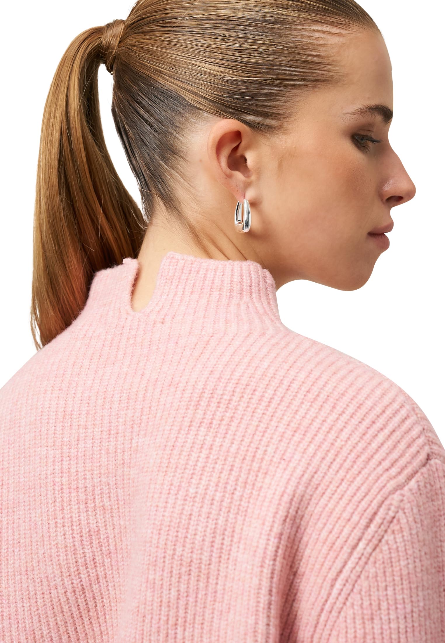 zero Strickpullover mit Stehkragen Rose Gr.40 Melange