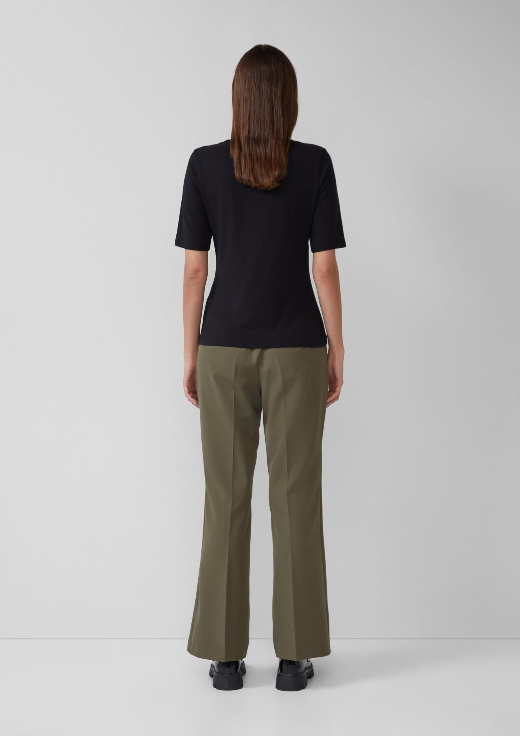 s.Oliver T-Shirt Baumwollmix Satindetail weiß Regular Fit