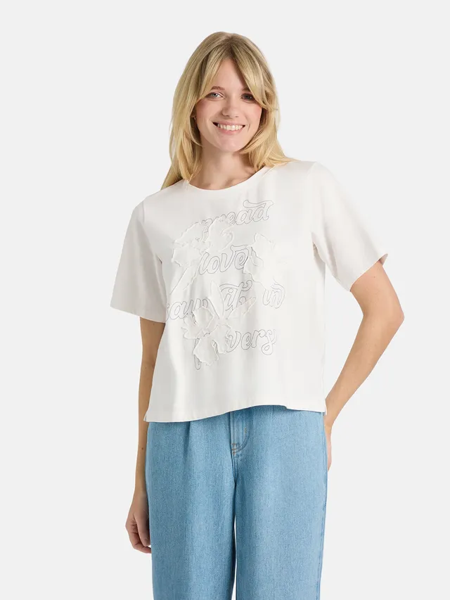 Lieblingsstück CleoL T-Shirt offwhite aus Baumwollmix