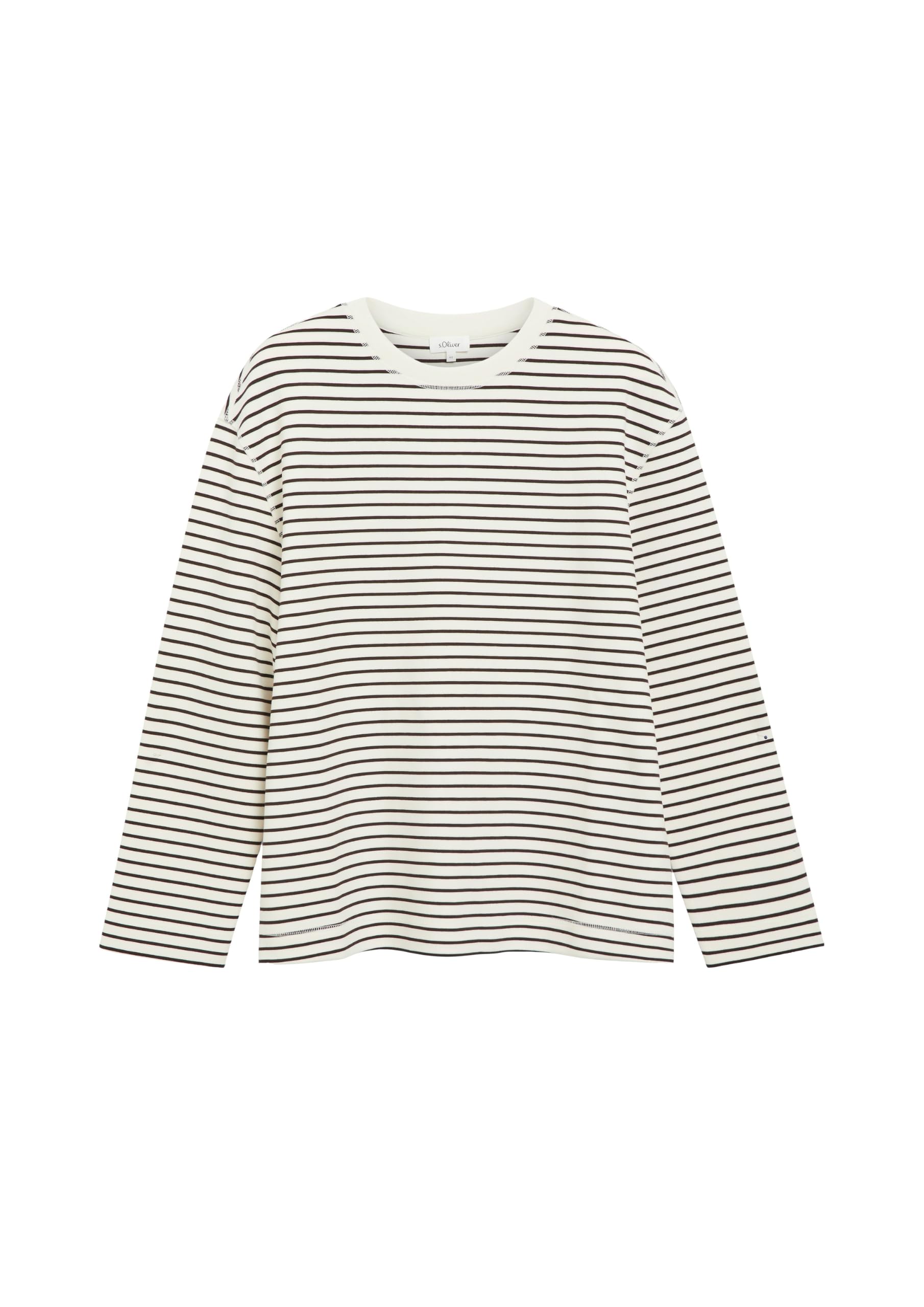 s.Oliver RED LABEL Scuba-Sweatshirt Ringel Gr.46 Braun