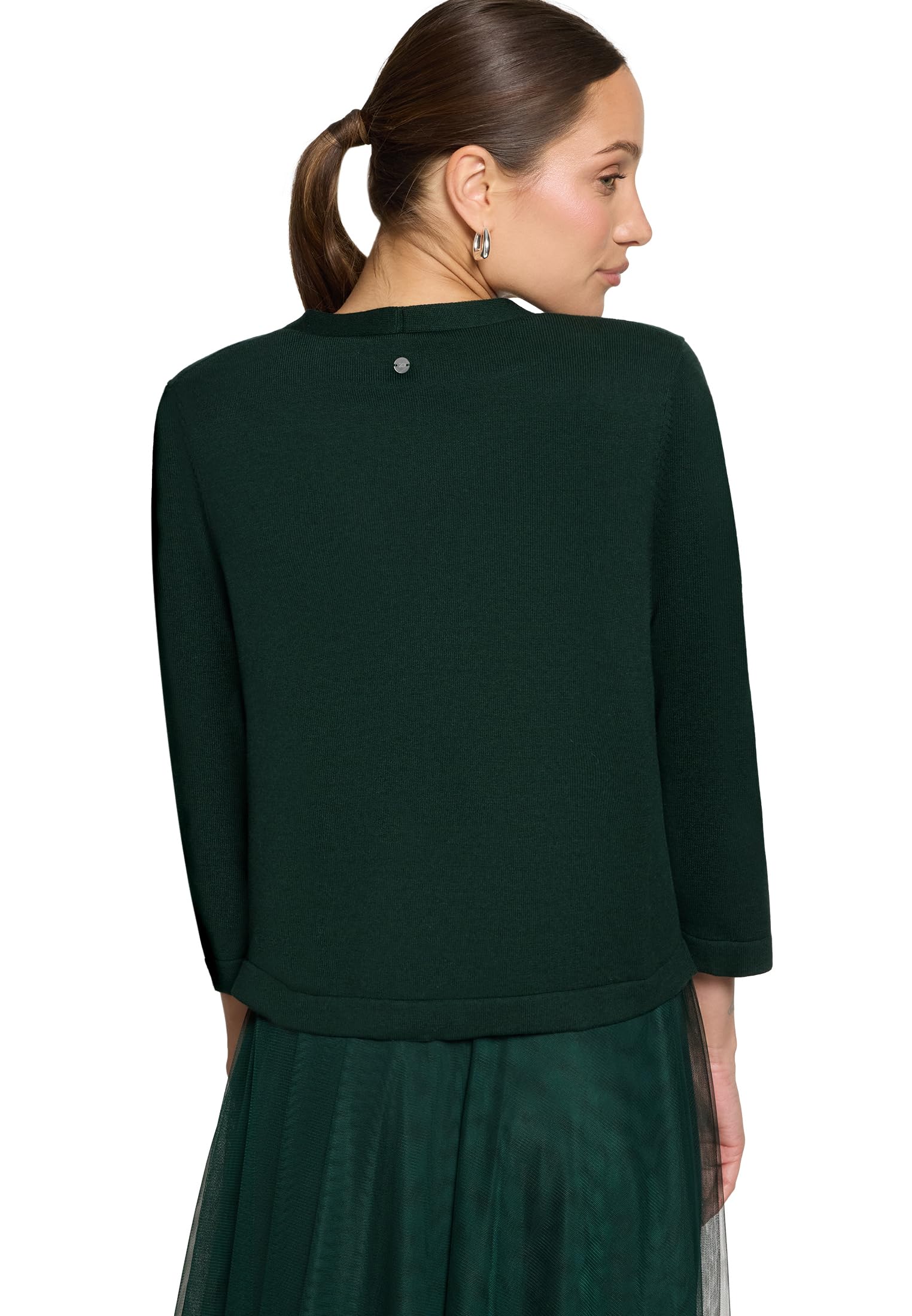 zero Feinstrickjacke 3/4 Arm Green Forest Gr.40 Feinstrick