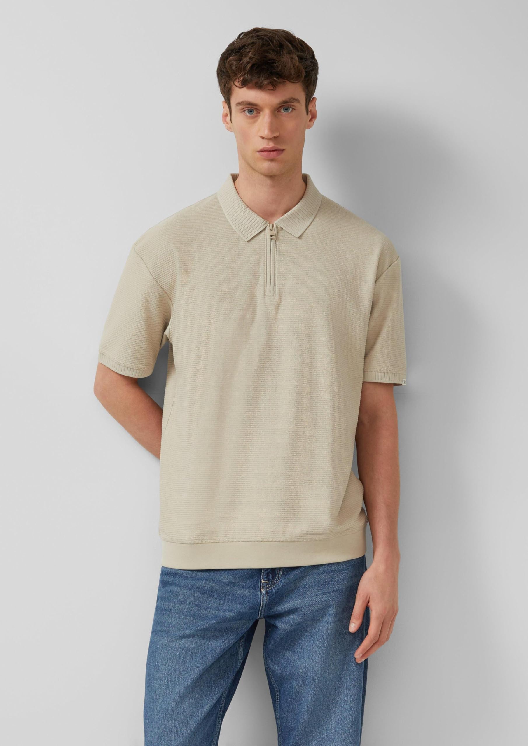s.Oliver Modern Fit Poloshirt Reissverschluss Braun