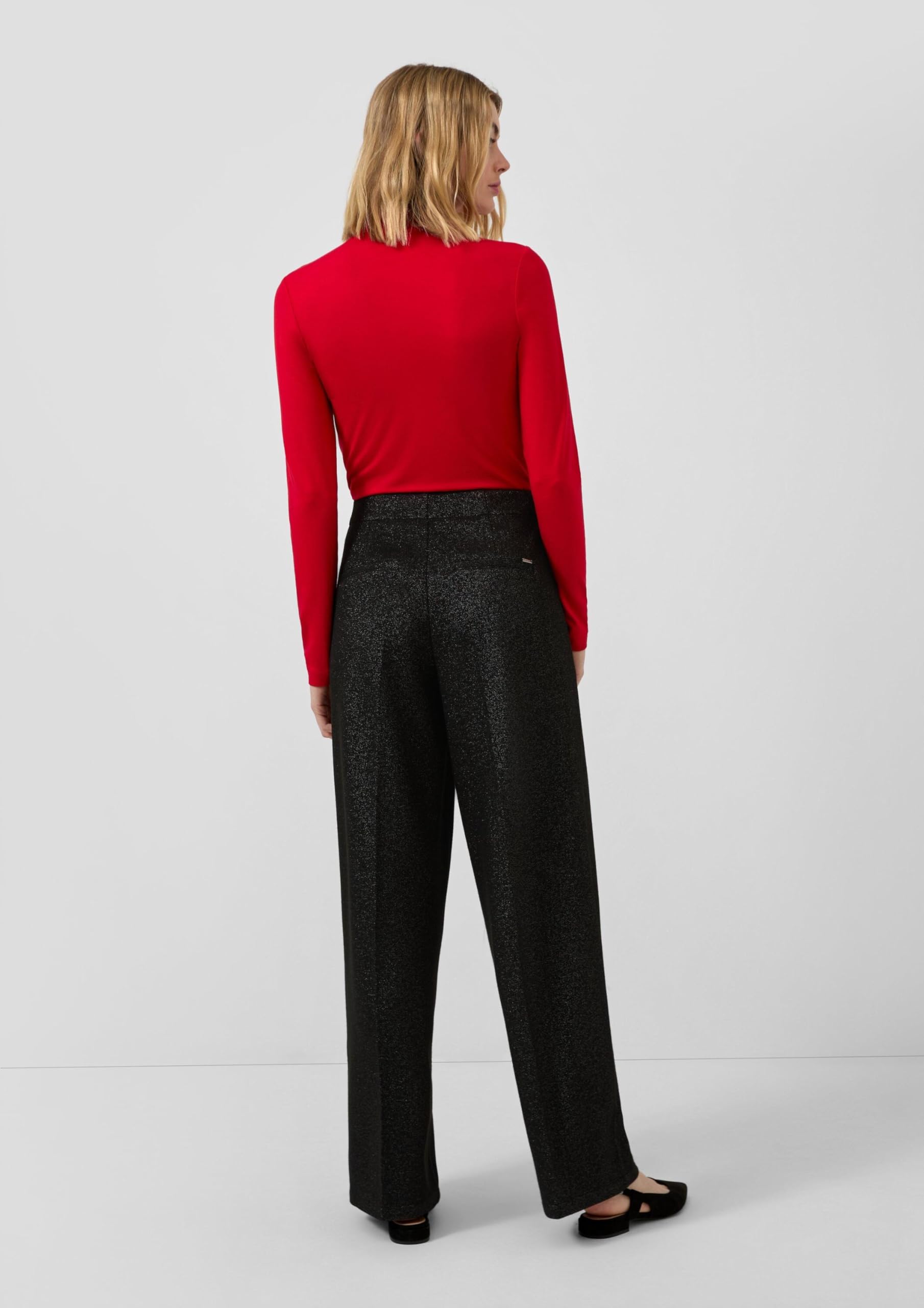 s.Oliver RED LABEL Bundfaltenhose Glitzergarn Größe 44 mit Gürtel