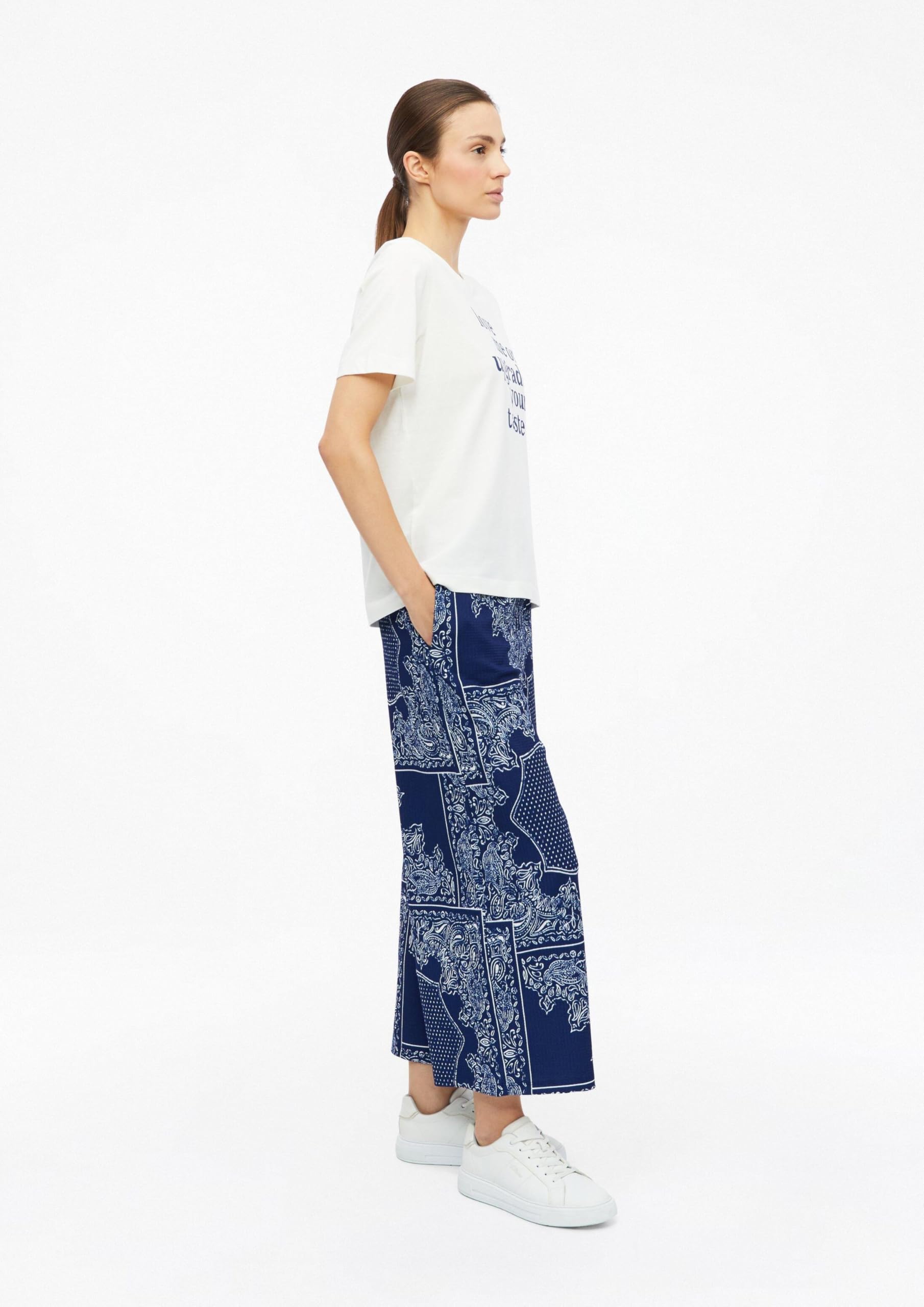 s.Oliver RED LABEL Relaxed T-Shirt Creme Frontprint