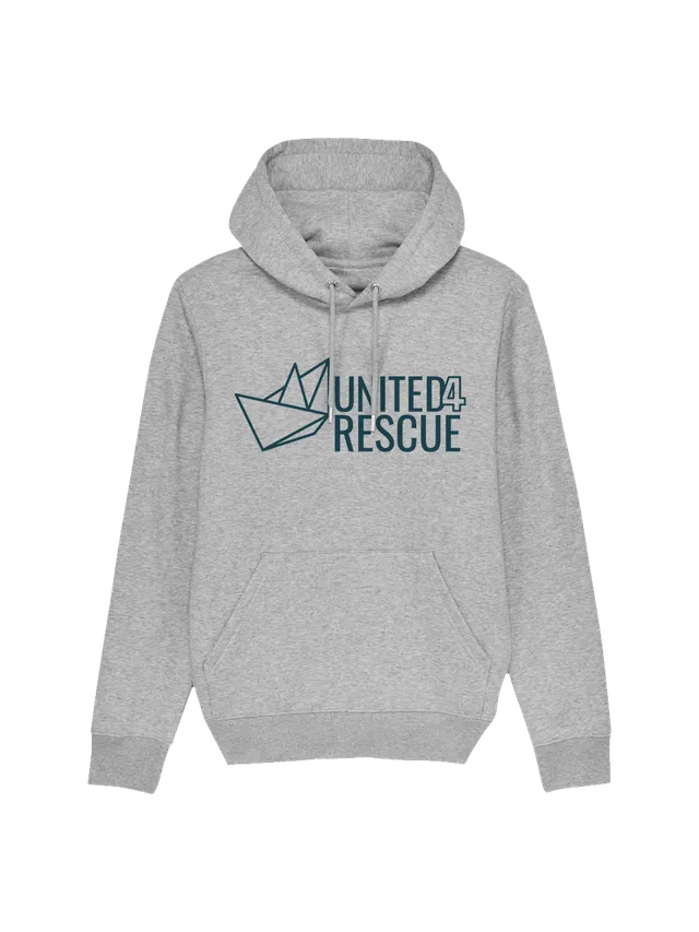 United4Rescue Logo groß Kapuzenpullover French Navy Bio