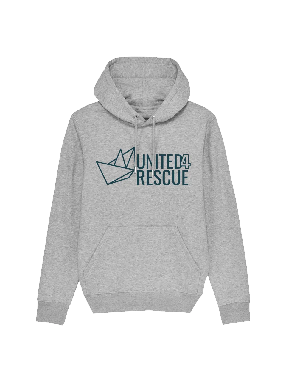 United4Rescue Logo groß Kapuzenpullover French Navy Bio