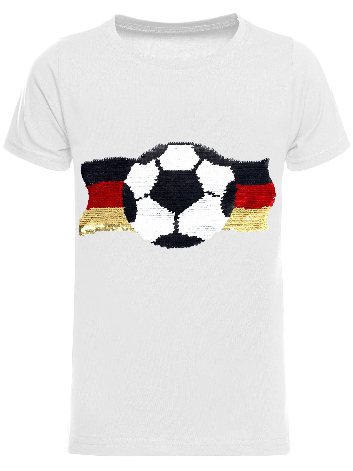 BEZLIT Wende-Pailletten T-Shirt Fußball Schwarz Baumwolle