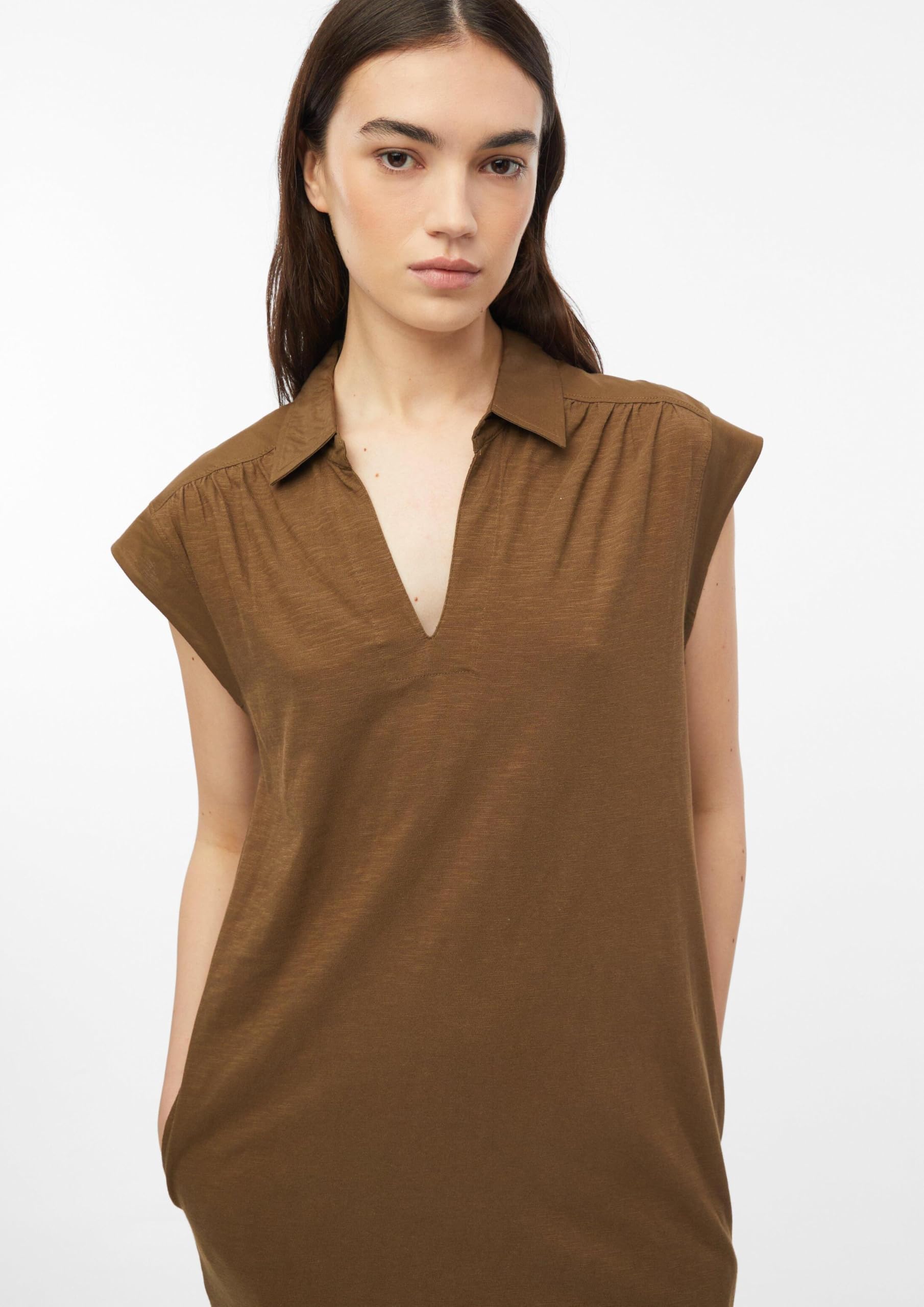 s.Oliver Red Label Midikleid V-Ausschnitt Raffung