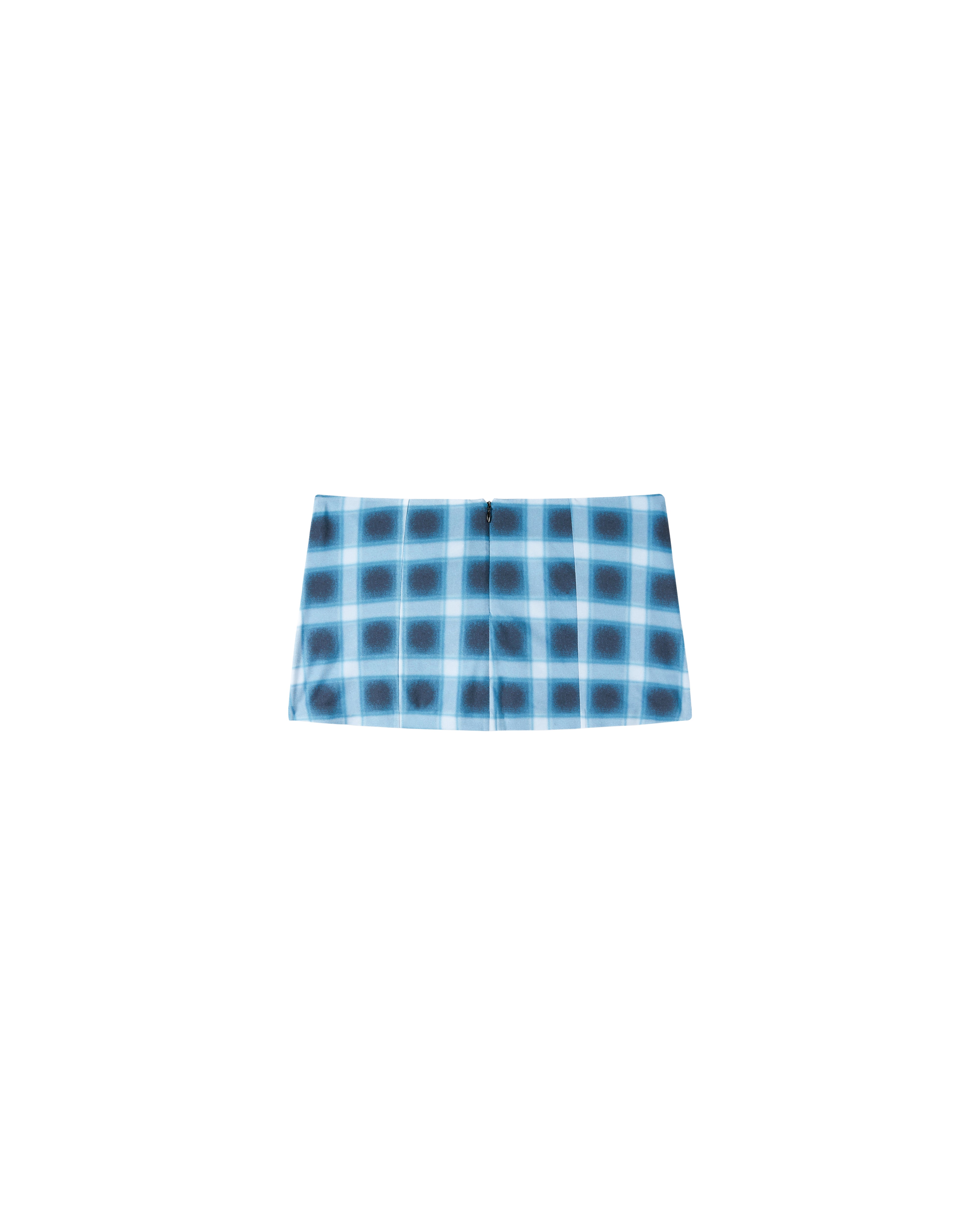 Mowalola Tartan Mini Rock Minirock blau Karo Stretch