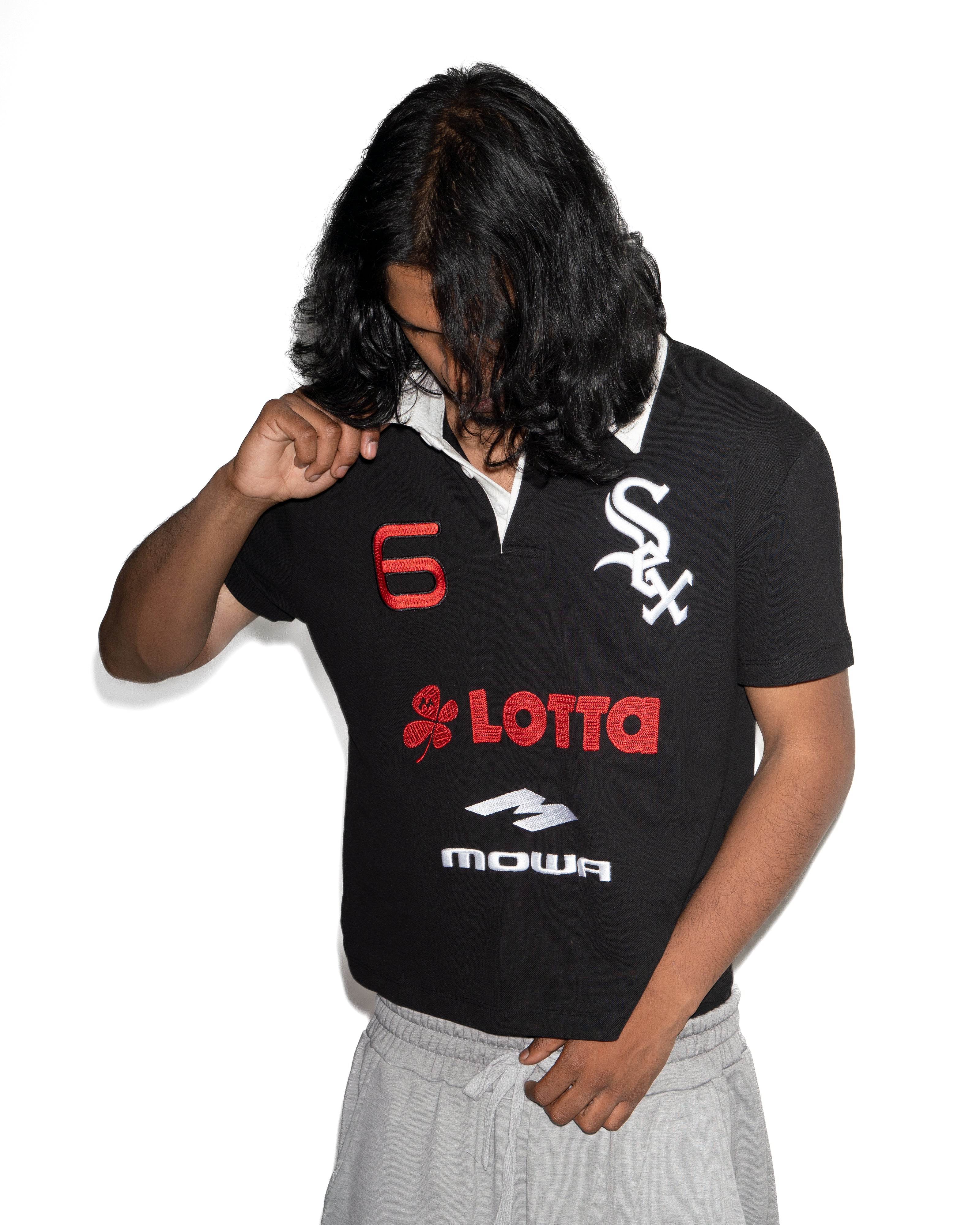 Mowalola ATL Relaxed Polo Shirt Baumwolle gestickt