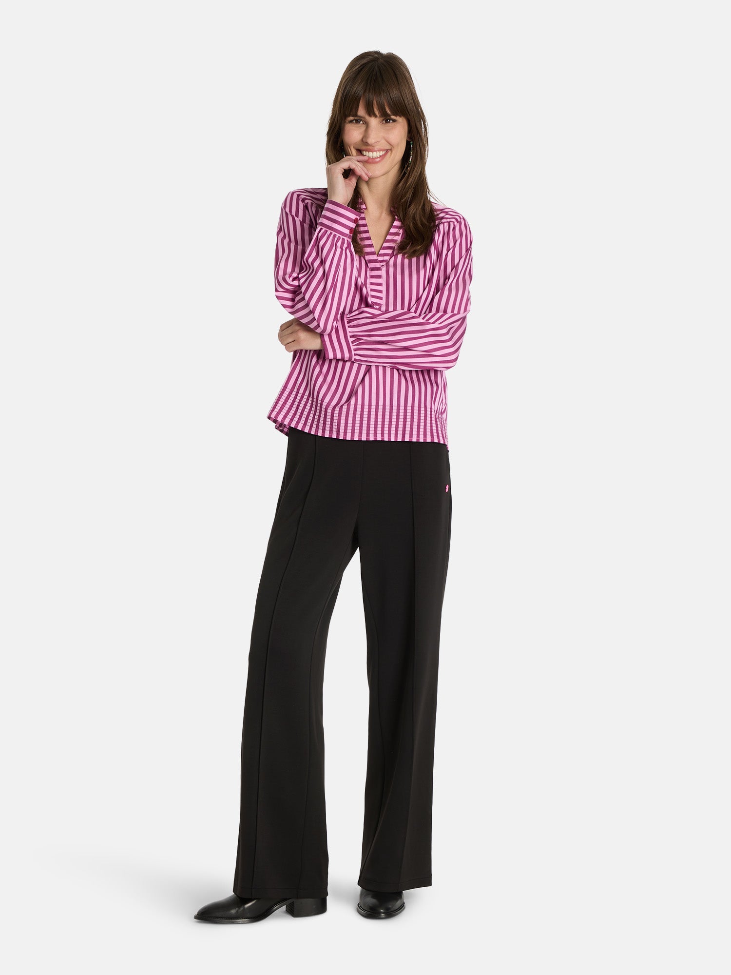 Lieblingsstück Wide Leg Hose Viskosemix black