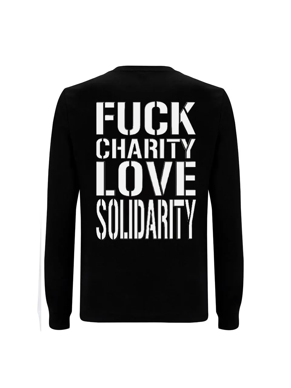 dna merch Fuck Charity Love Solidarity Langarmshirt