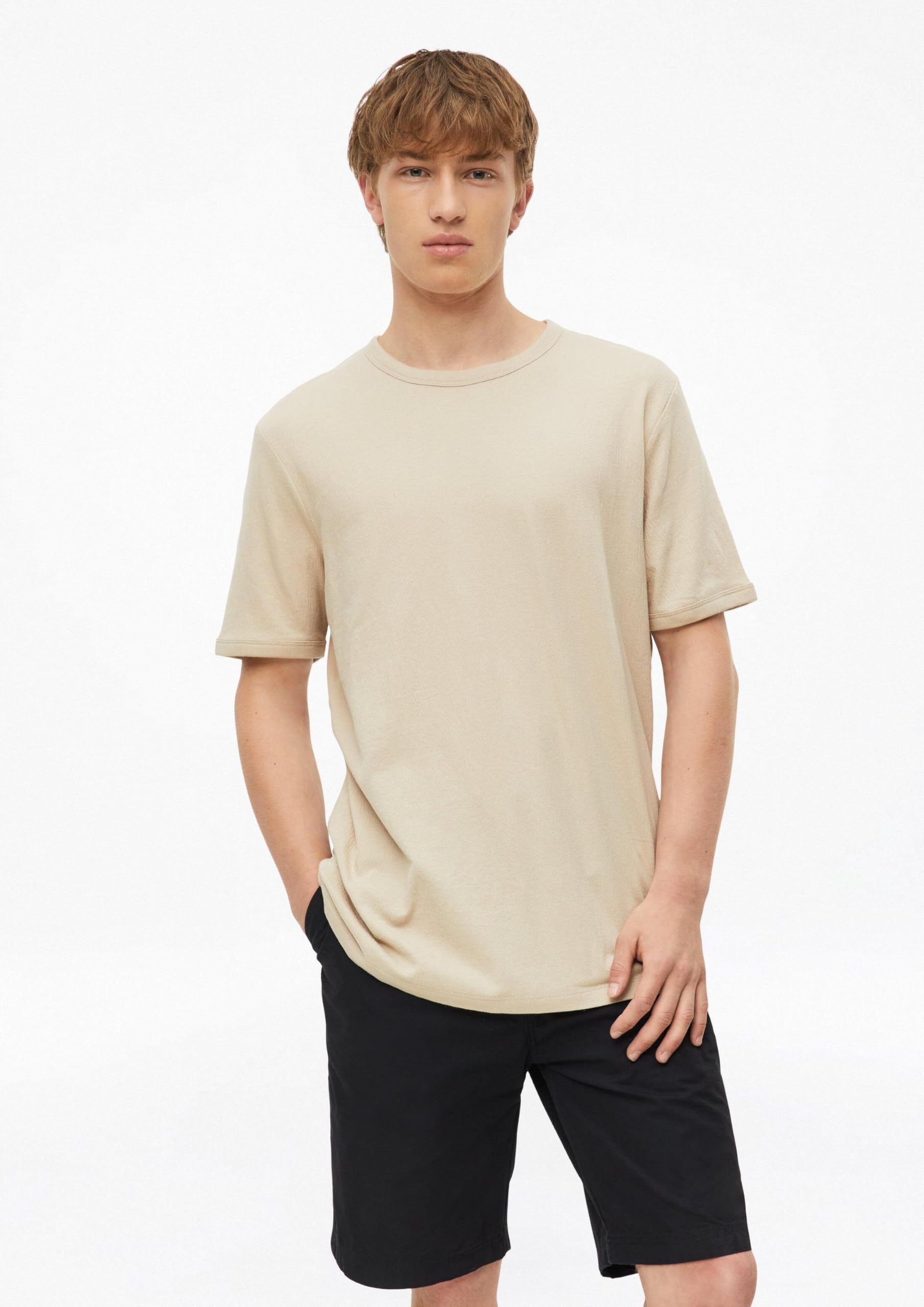 s.Oliver Seersucker T-Shirt leicht strukturiert blau