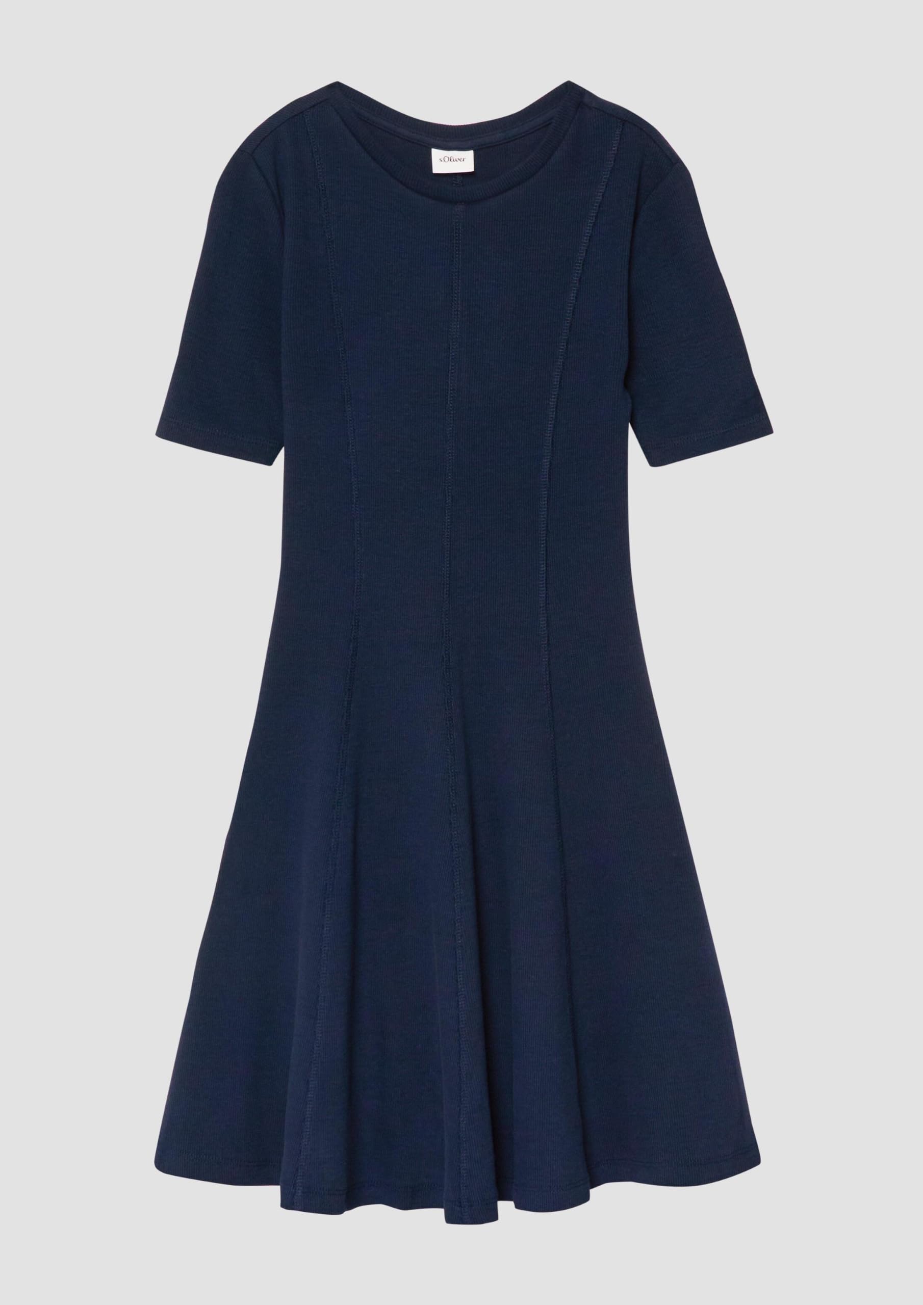 s.Oliver RED LABEL Rippkleid kurzarm Navy