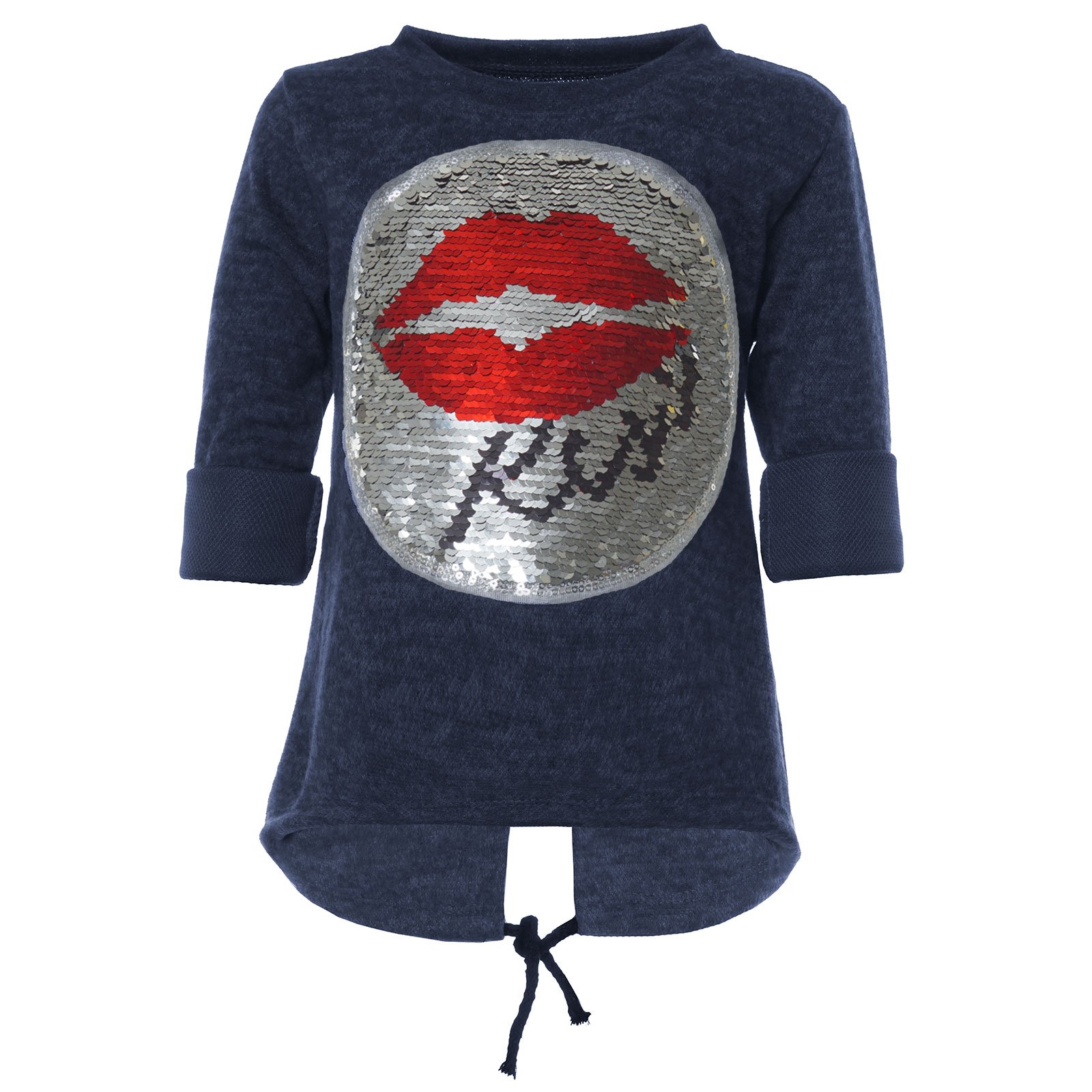 BEZLIT Mädchen Pullover Pailletten Lippen Rosa 122