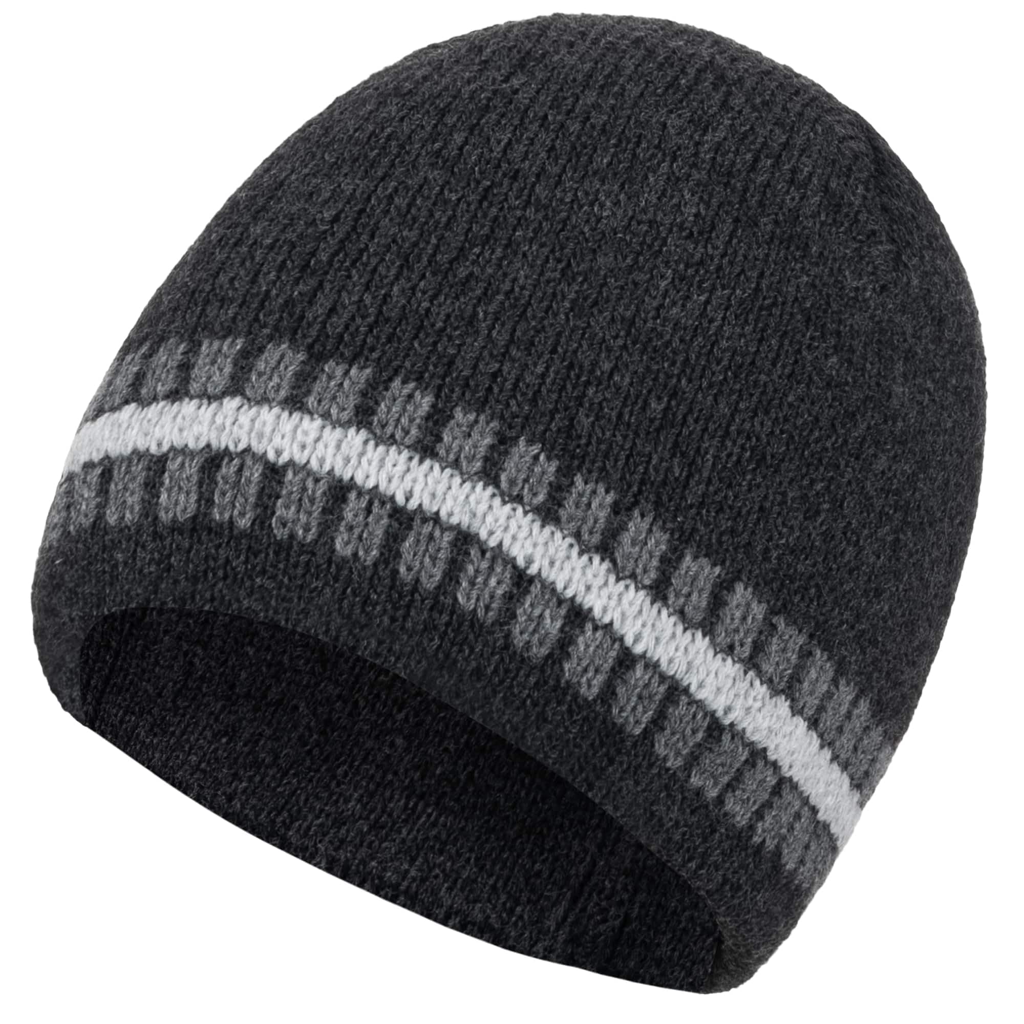 BEZLIT Beanie Strickmütze Grau zweilagig warm