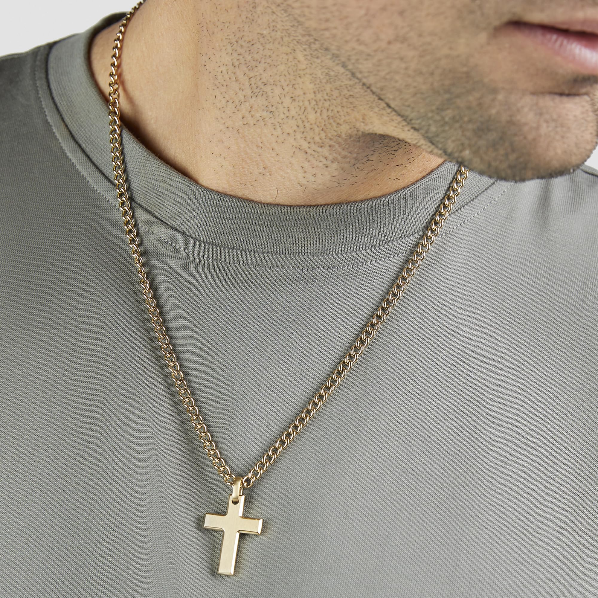 s.Oliver Halskette Edelstahl Kreuz Gold Geschenk