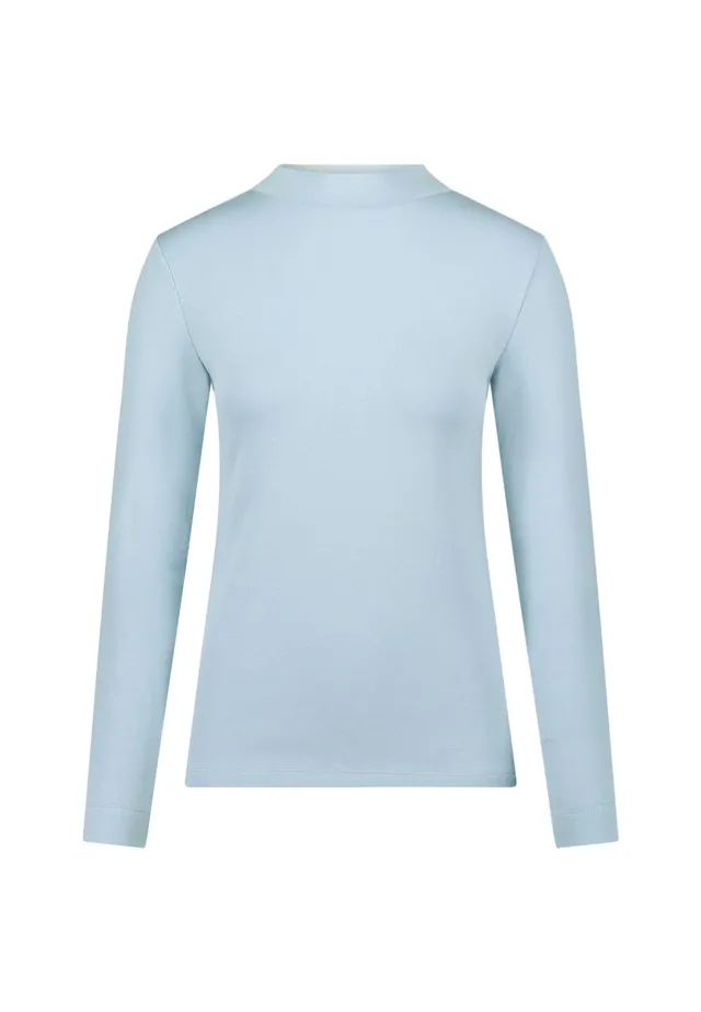 zero Langarmshirt Stehkragen Soft Chambray Gr. 38