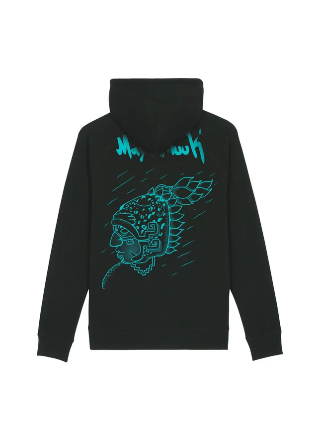 dna merch Maya-Widerstand 1517 Hoodie Schwarz Biobaumwolle