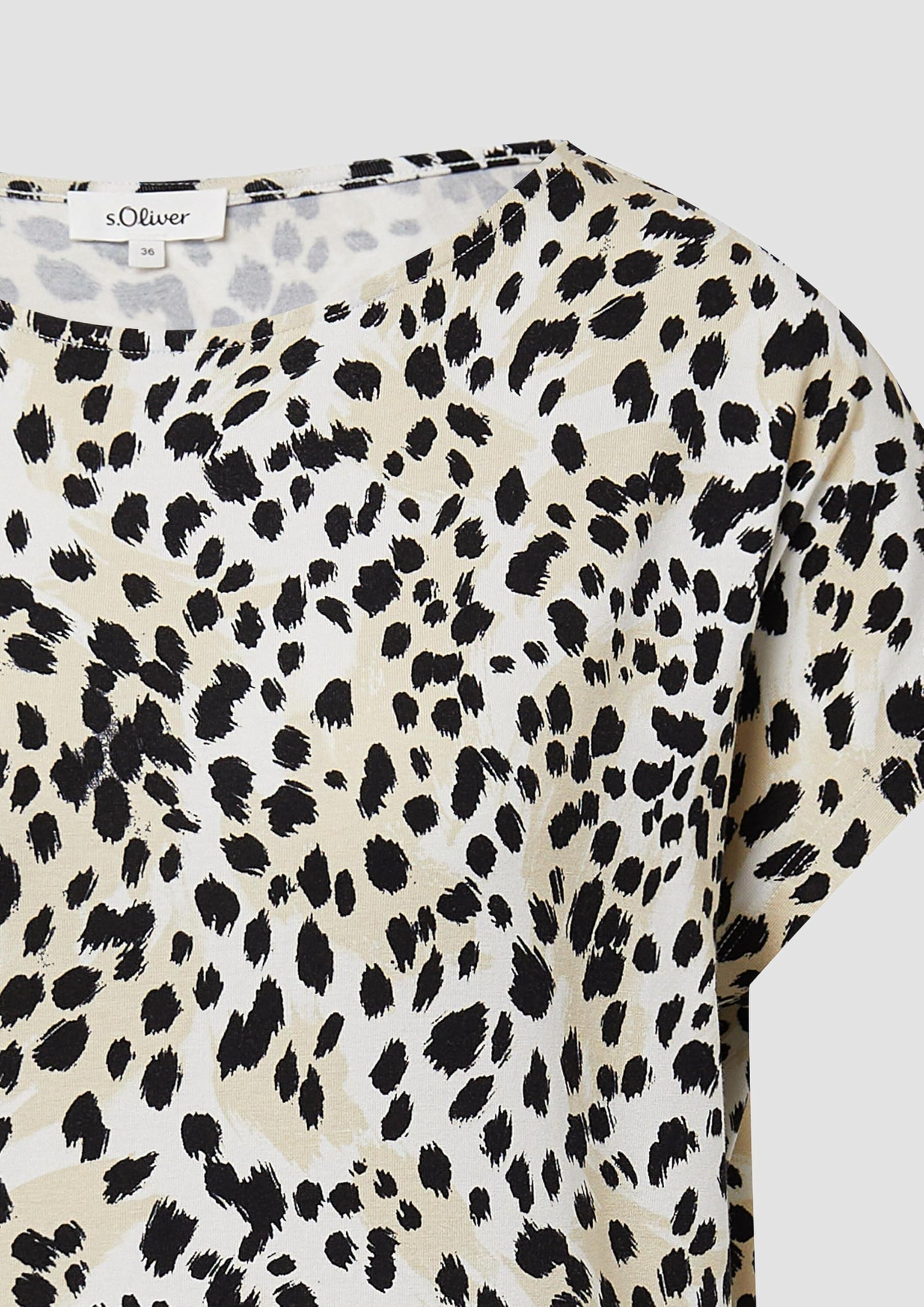 s.Oliver Jersey-Shirt Bluse kurzarm fliessend