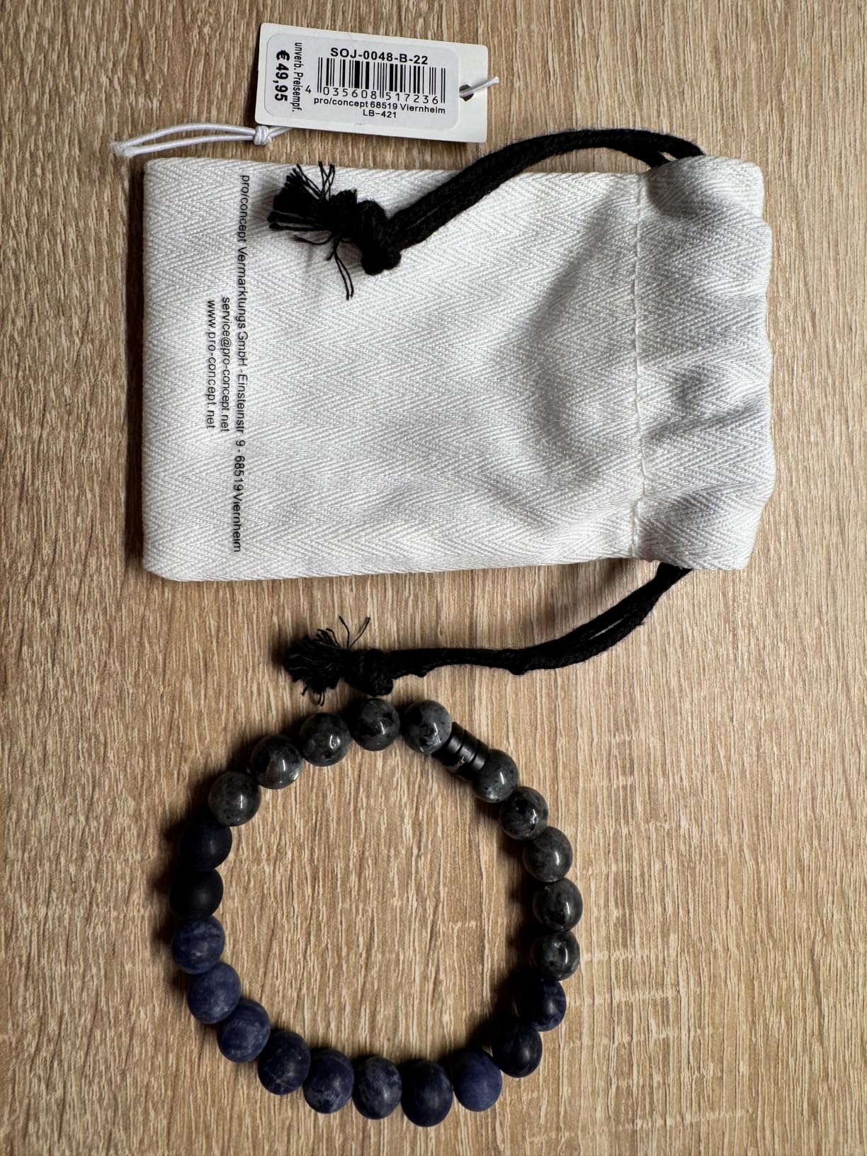 s.Oliver RED LABEL Beads Armband grau/blau Herren