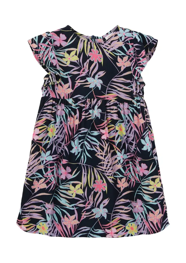 s.Oliver Junior Kleid Crinkle-Optik blau Gr.98