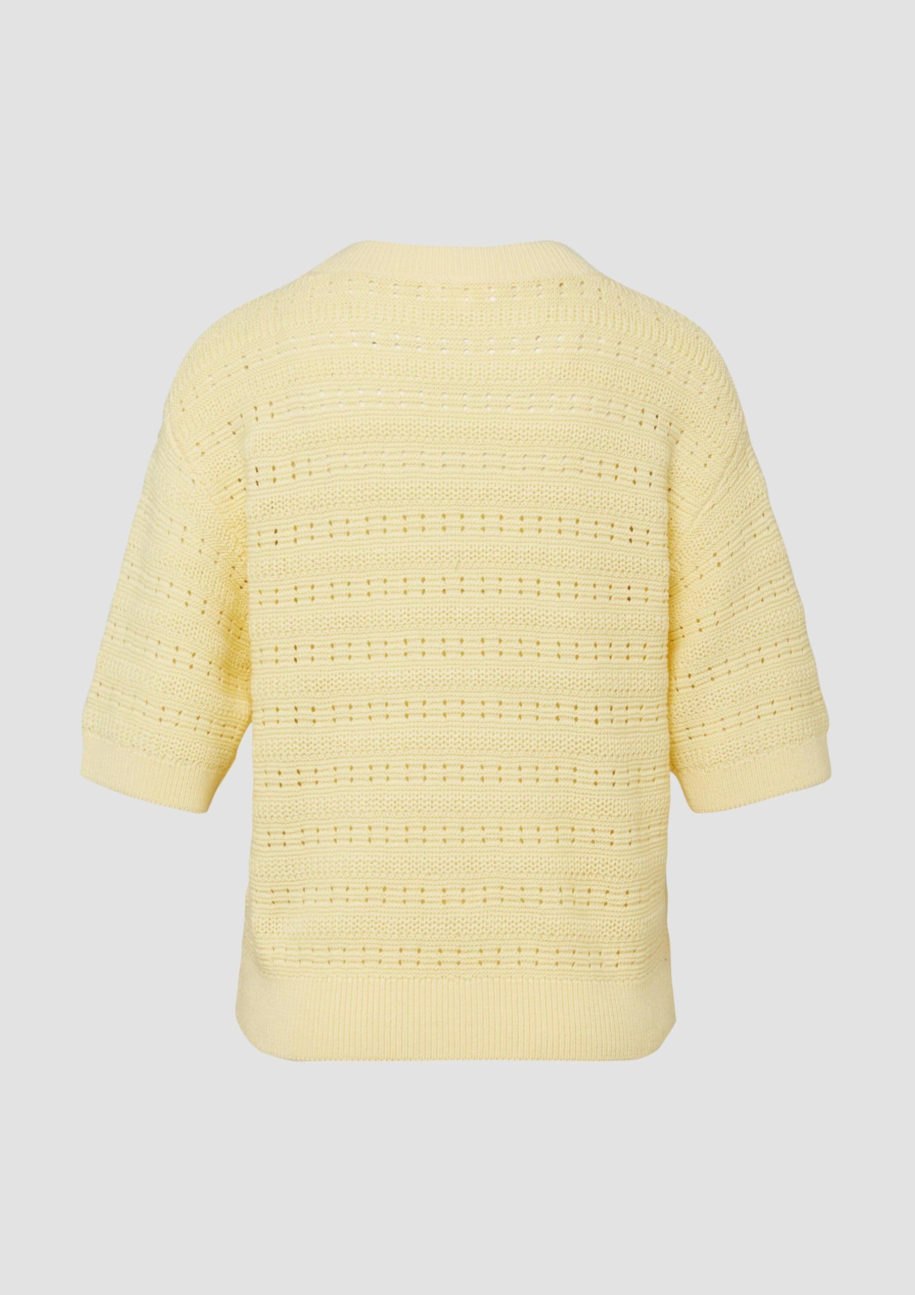 s.Oliver RED Label Strickpullover kurzarm Gelb Gr.36 Baumwolle