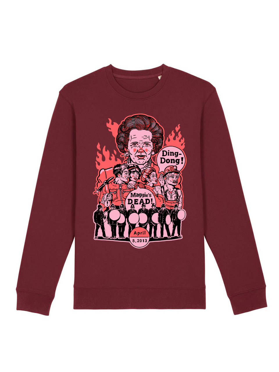 dna merch Ding Dong Thatcher Rundhalspullover Streik-Design