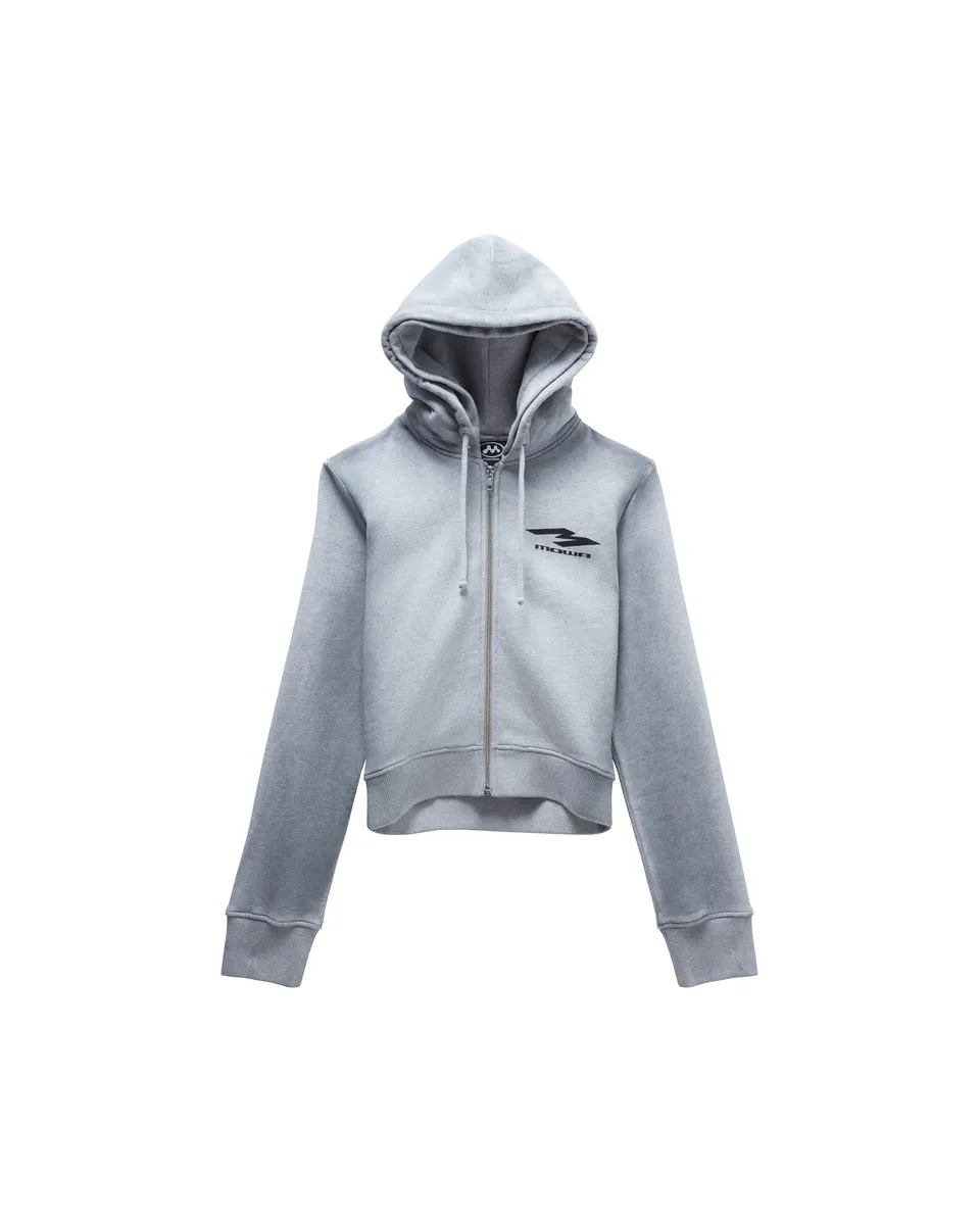 Mowalola Double D Hoodie Grey Hoodie Grau Cropped