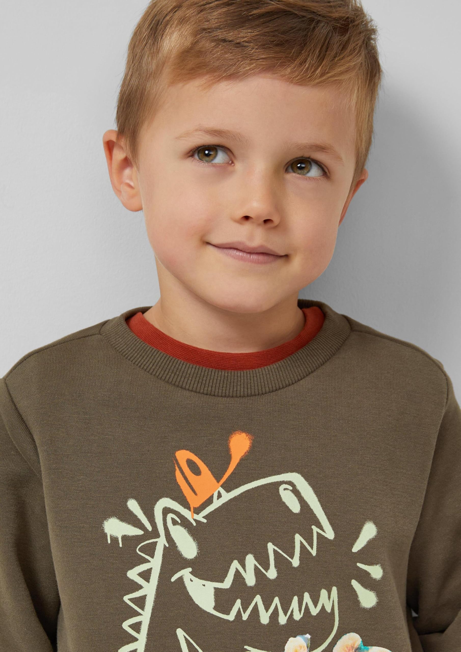 s.Oliver RED LABEL Sweatshirt Fotoprint navy kuschelig