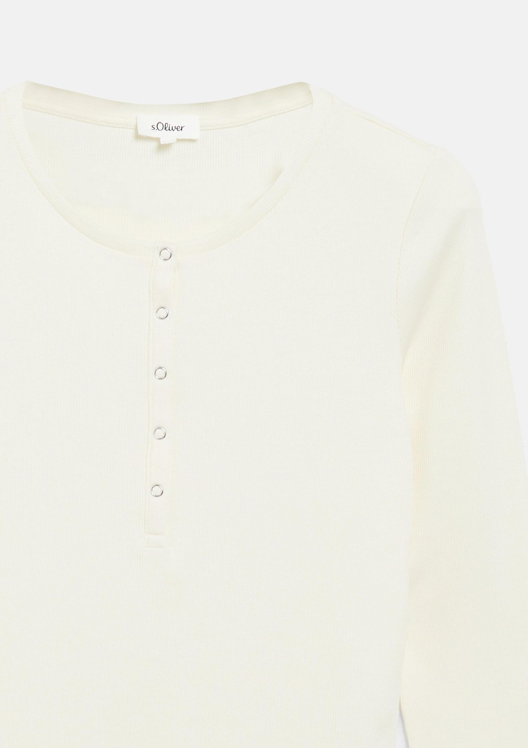 s.Oliver RED LABEL Ripp-Langarmshirt Slim Fit Knopfleiste