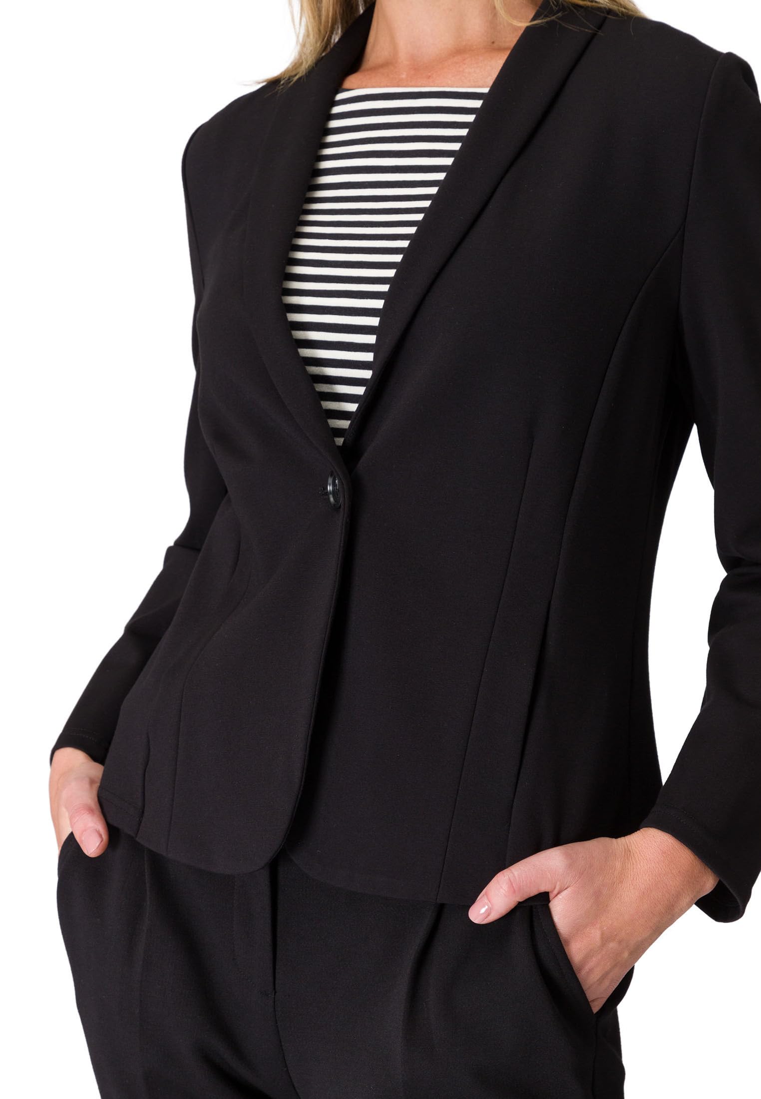 zero Jerseyblazer mit Knopfverschluss Blazer Black Beauty 38