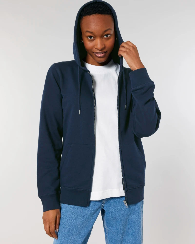 dna merch Basics Kapuzenjacke schwarz Biobaumwolle