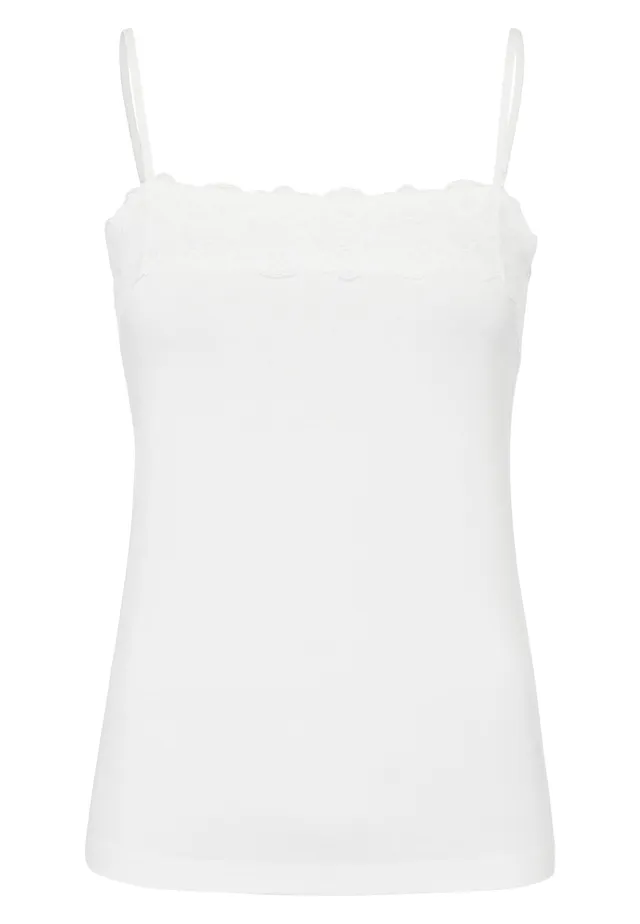 zero Top Tessa mit Spitzenkante Top Offwhite 34