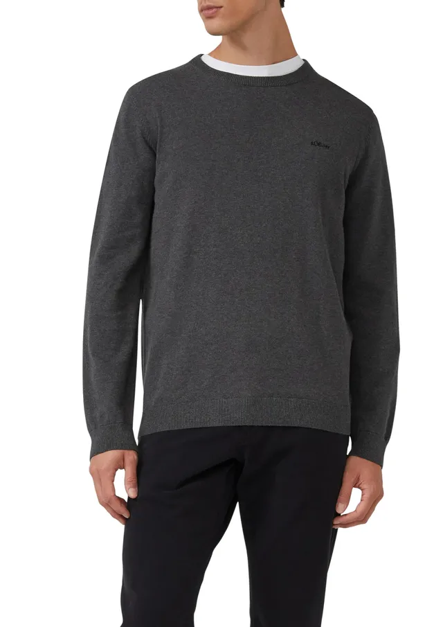 s.Oliver RED LABEL 2143173 Pullover dunkelgrau Baumwolle
