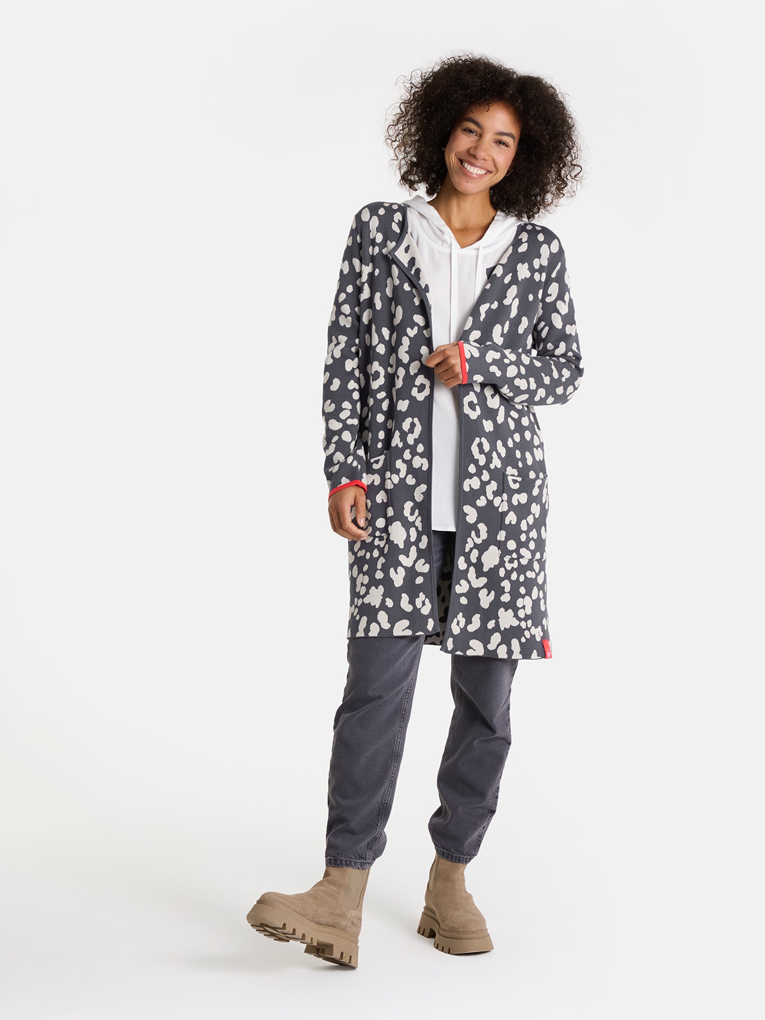 Lieblingsstück DorleL Strickjacke anthra Animal-Print