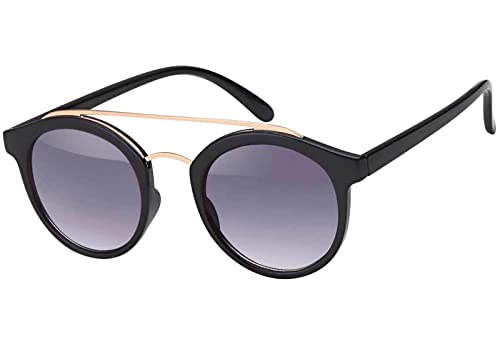BEZLIT Unisex Sonnenbrille Doppelsteg Schwarz Gold UV400