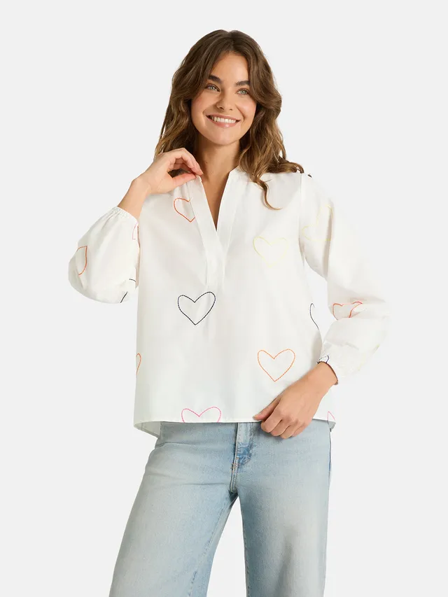 Lieblingsstück EnricaL Bluse white Herz Baumwolle