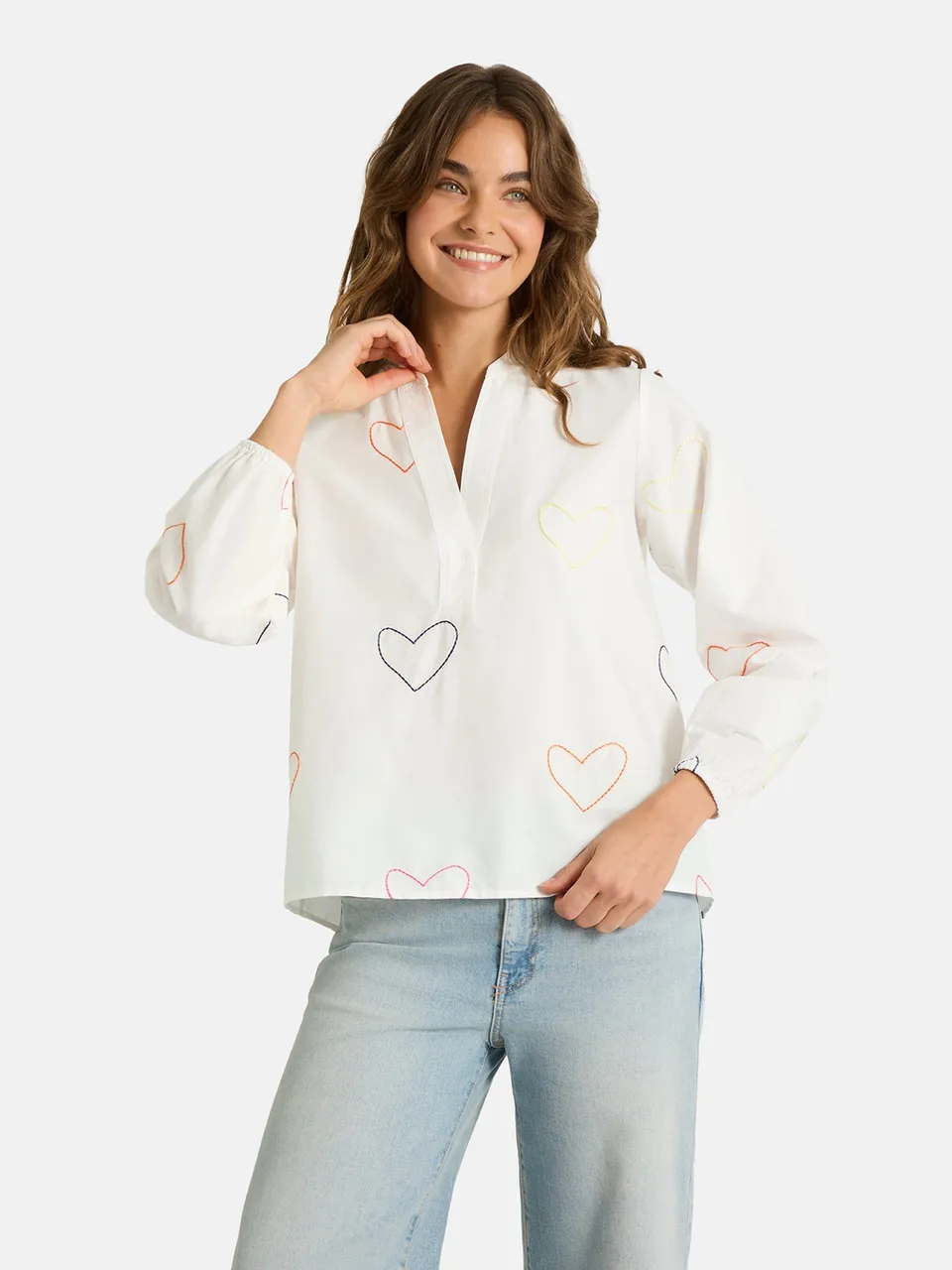 Lieblingsstück EnricaL Bluse white Herz Baumwolle