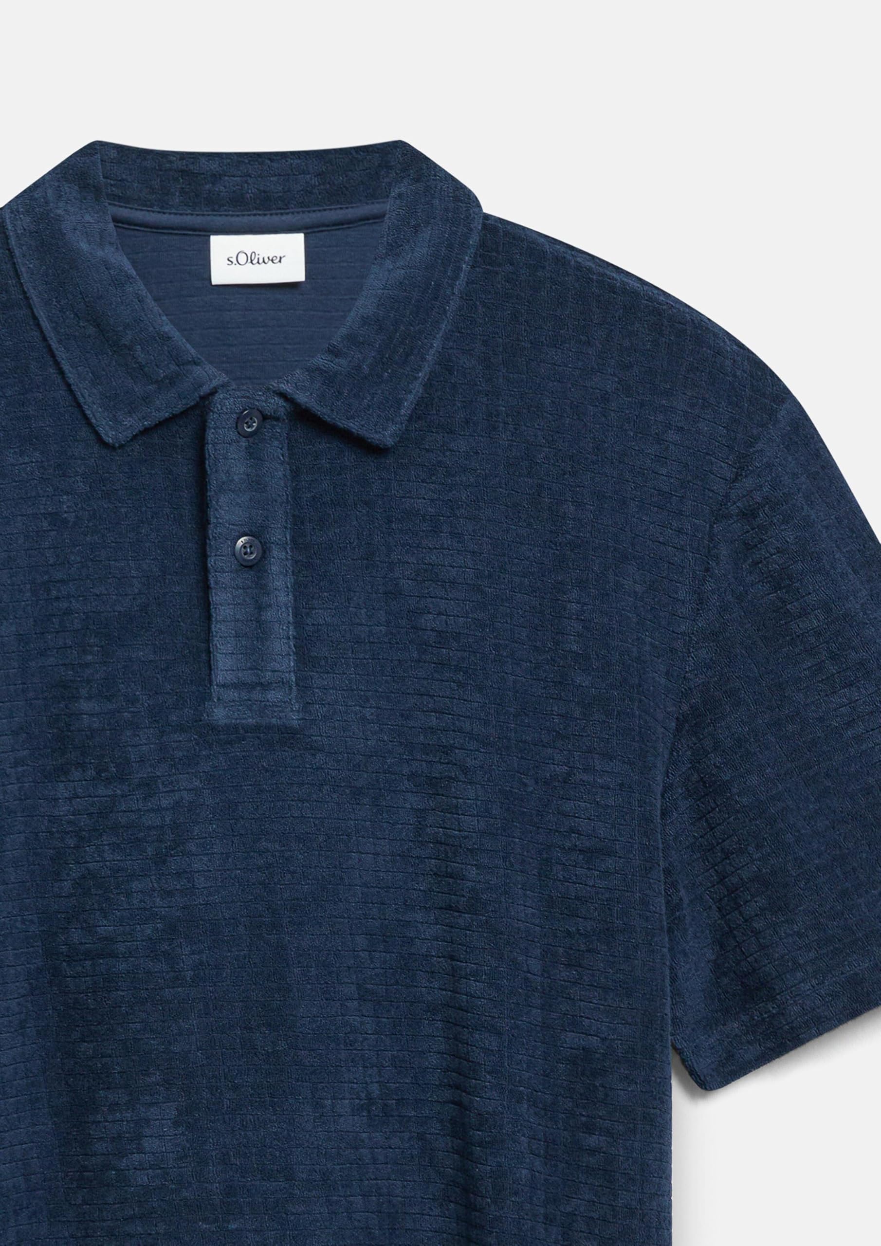 s.Oliver Polo-Shirt Strukturfrottee Navy Baumwolle