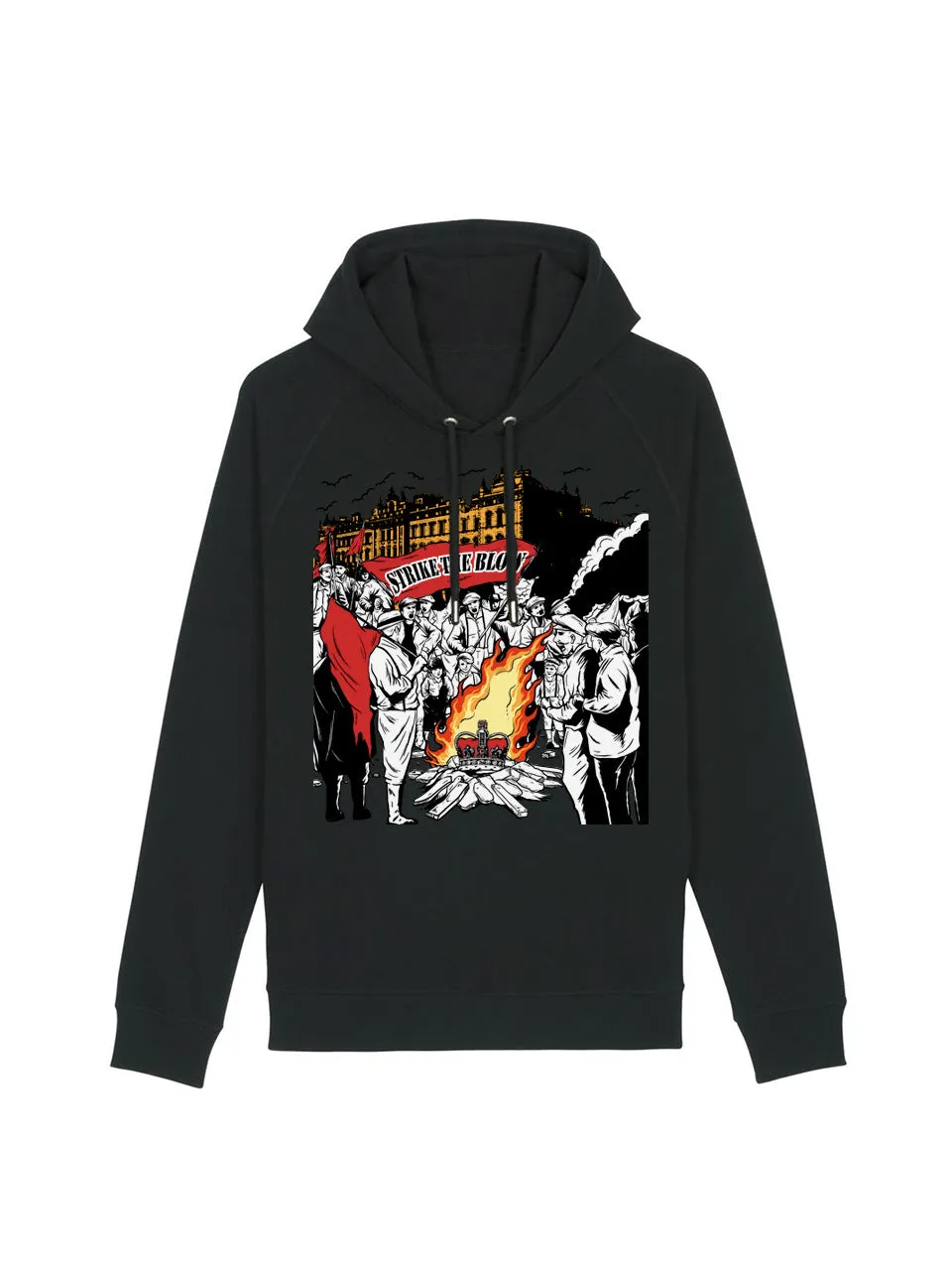 dna merch Strike The Blow Kapuzenpullover Schwarz Bio-Baumwolle