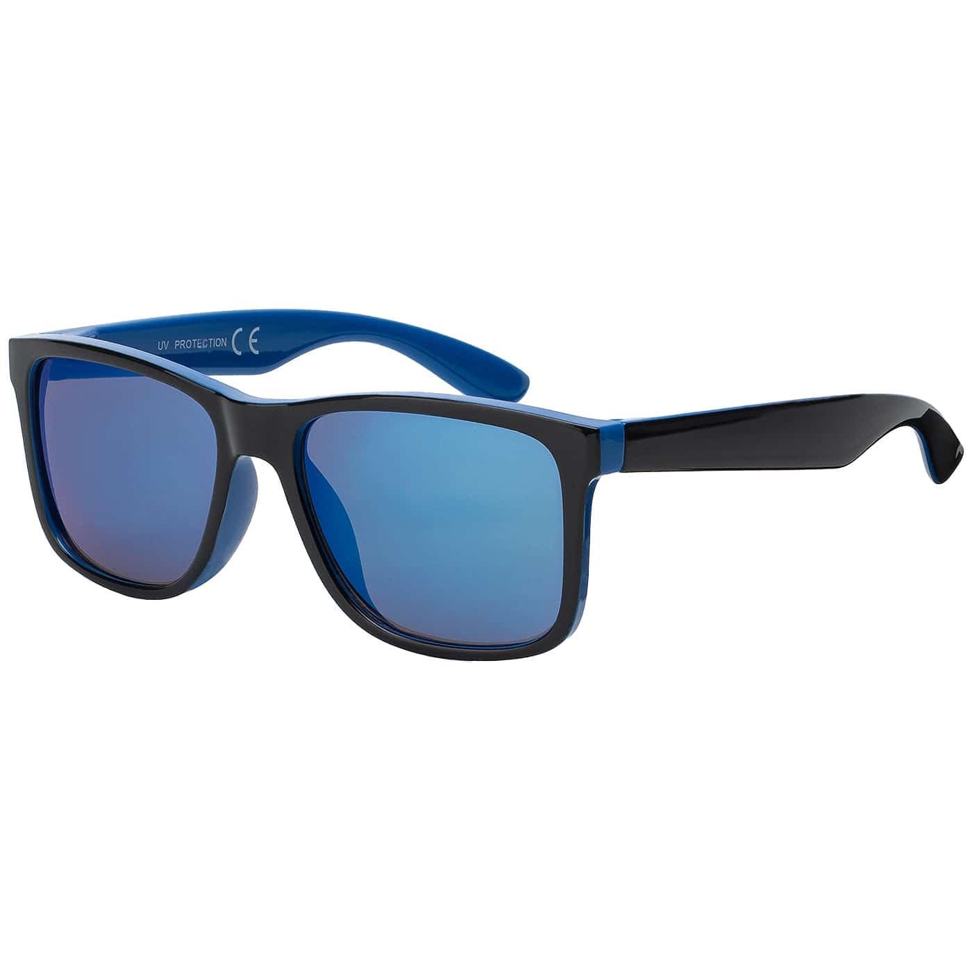 BEZLIT Kinder Sonnenbrille rechteckig rot-schwarz verspiegelt