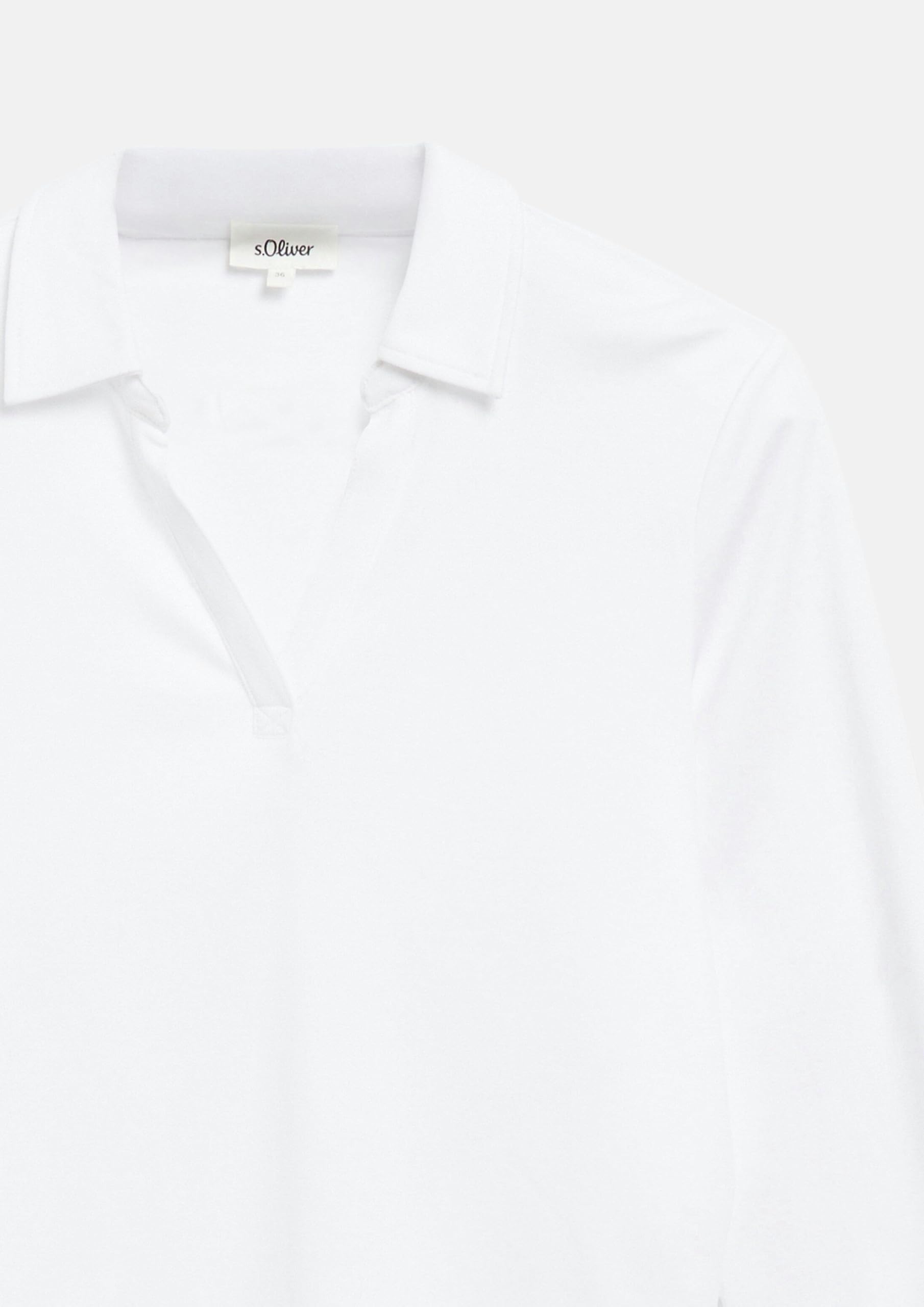 s.Oliver Red Label Interlock-Shirt mit Polokragen Weiß