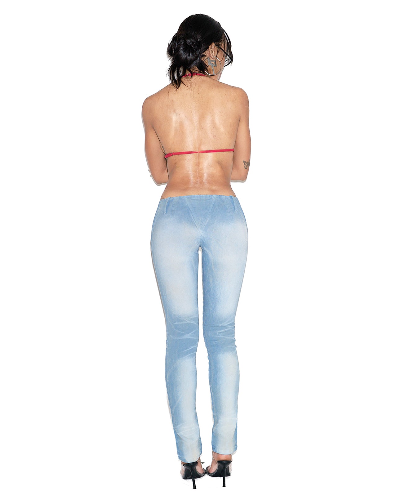 Mowalola Skinny Jeans XS blau Low-Rise Baumwolle