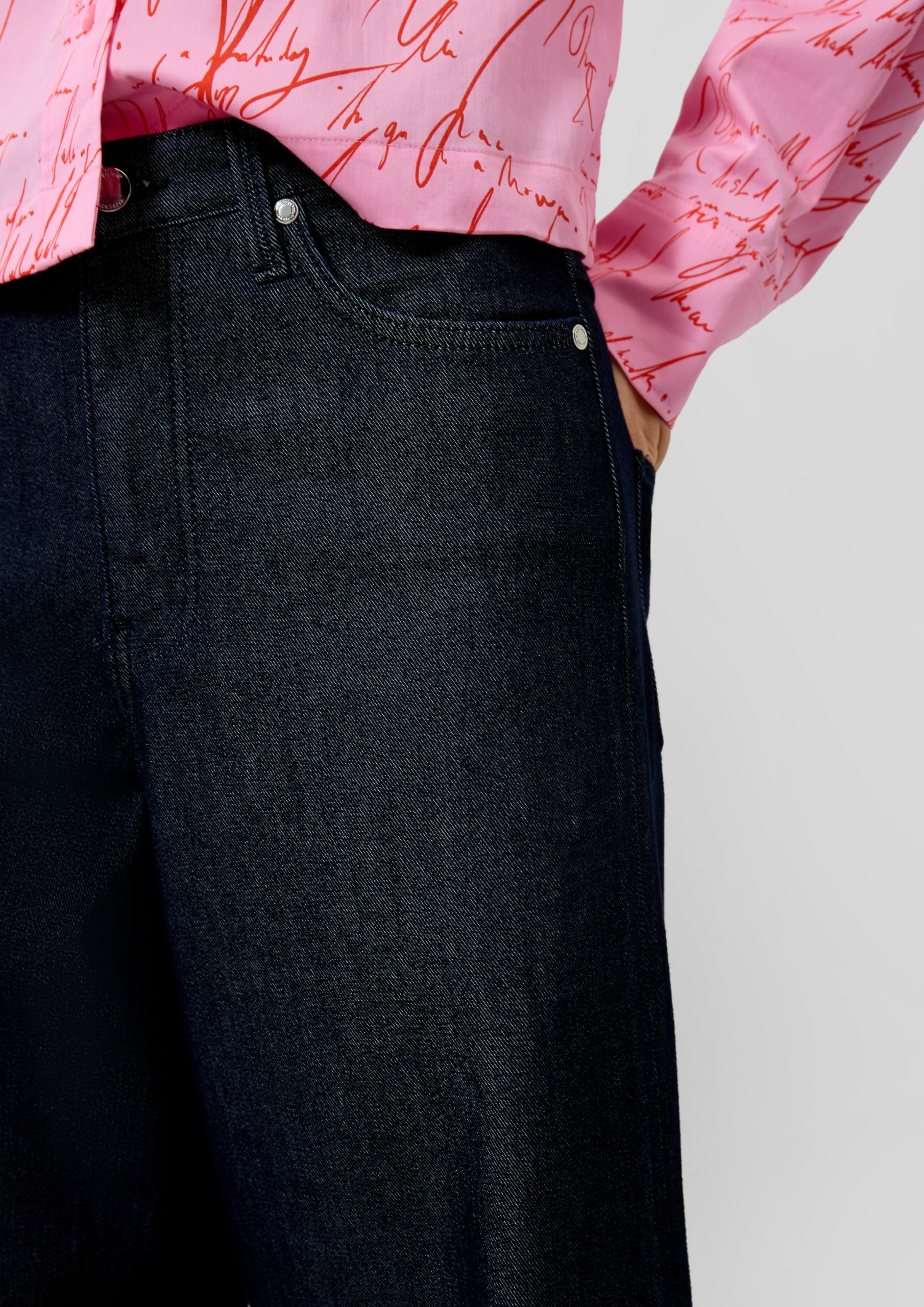 s.Oliver Junior Suri Cropped-Jeans Regular Fit High Rise Wide Leg Navy 40