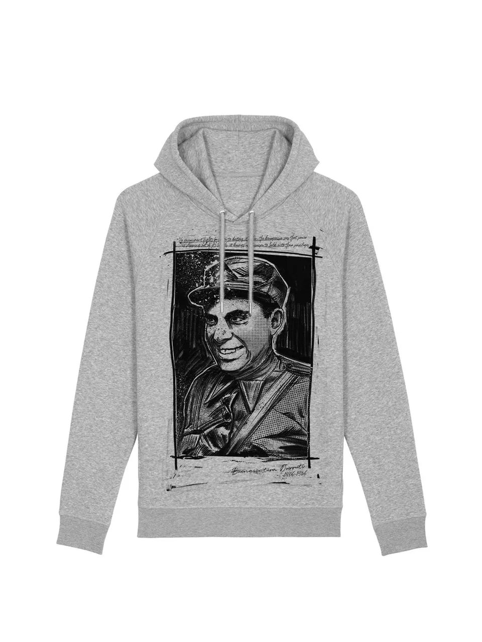 dna merch Keine Regierung Durruti Kapuzenpullover Schwarz Zitat