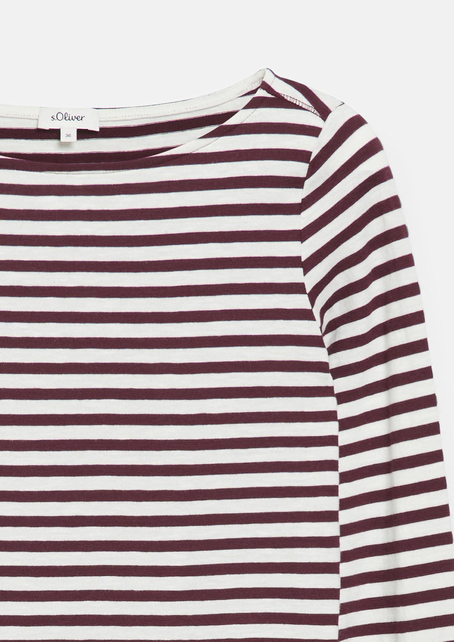 s.Oliver 2182446 Langarmshirt gestreift 40 Bordeaux
